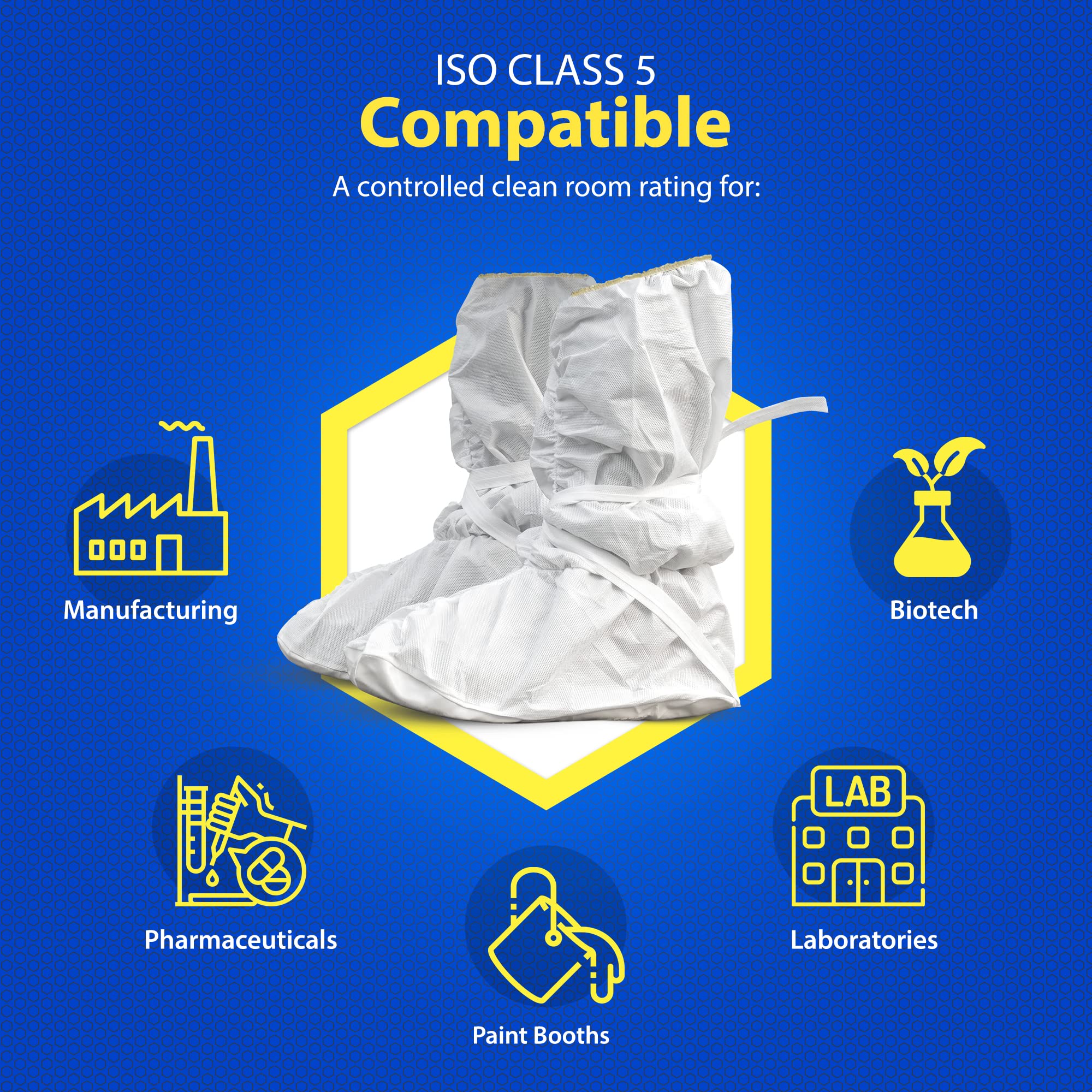 **Quest Disposable Shoe Covers - Non-Slip Indoor Shoe Booties for Boots & Shoes - Secure Straps for Safety - White, Small (25 Pairs) - Perfect for Hospitals, Clean Rooms & Home Use**