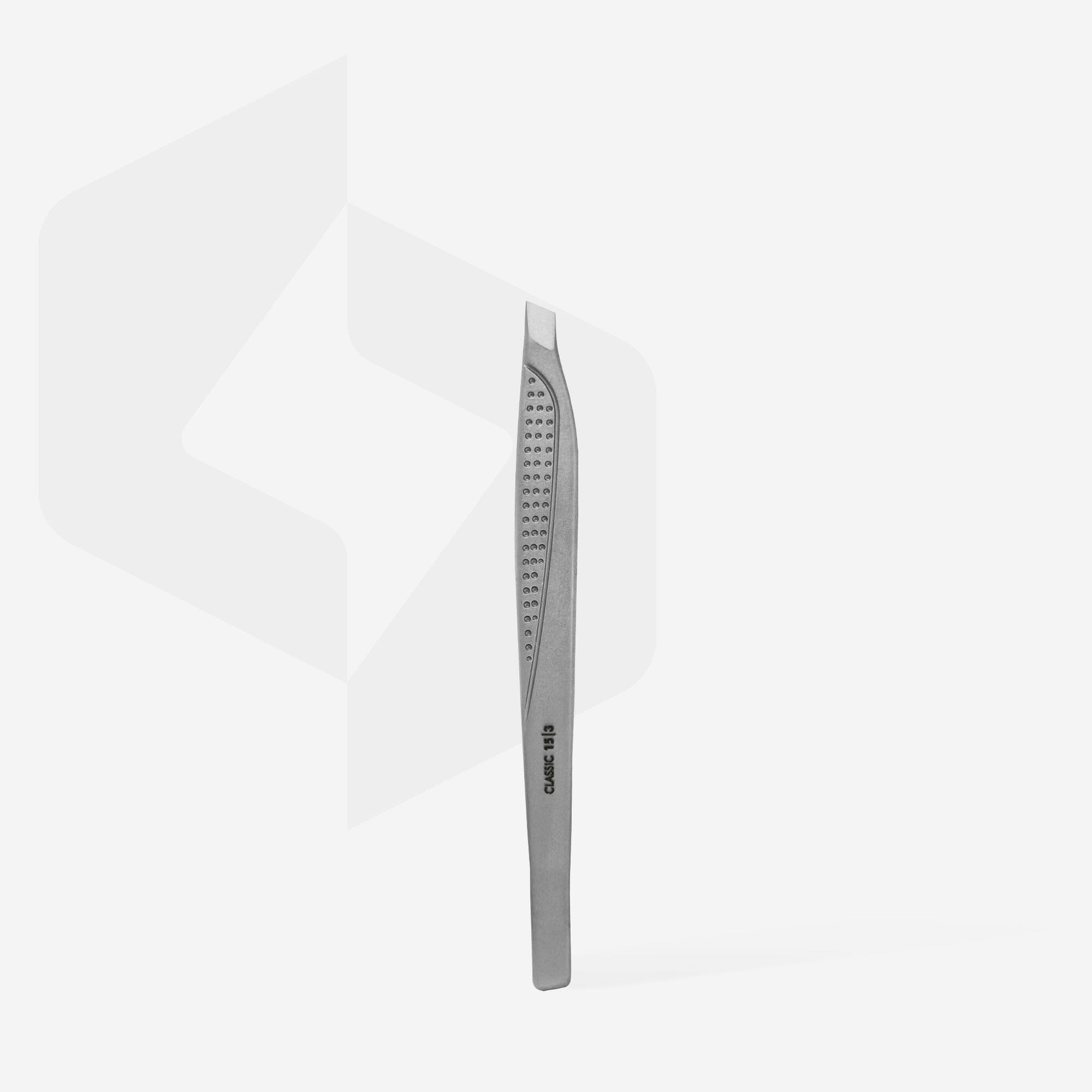 Staleks Classic 15 Type 3 Wide Slant Eyebrow Tweezers - Precision Grooming for Perfect Brows at Home or Salon