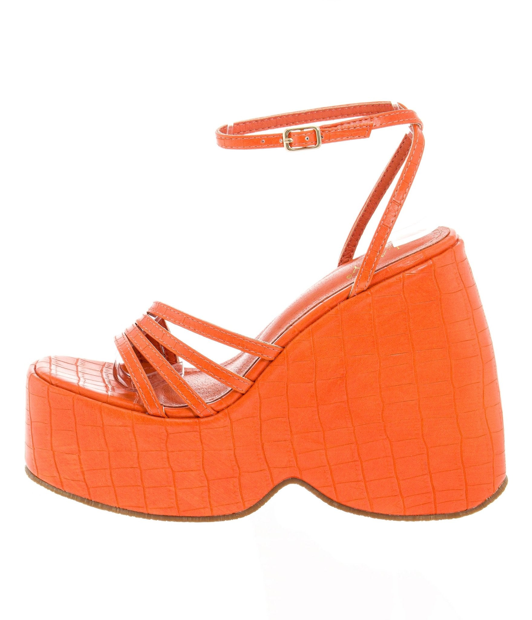 Orange Eira Wedge Platform Sandals for Women - Comfortable Summer Beach Shoes with Arch Support | Perfect for Vacation, Pool Party & Casual Outings