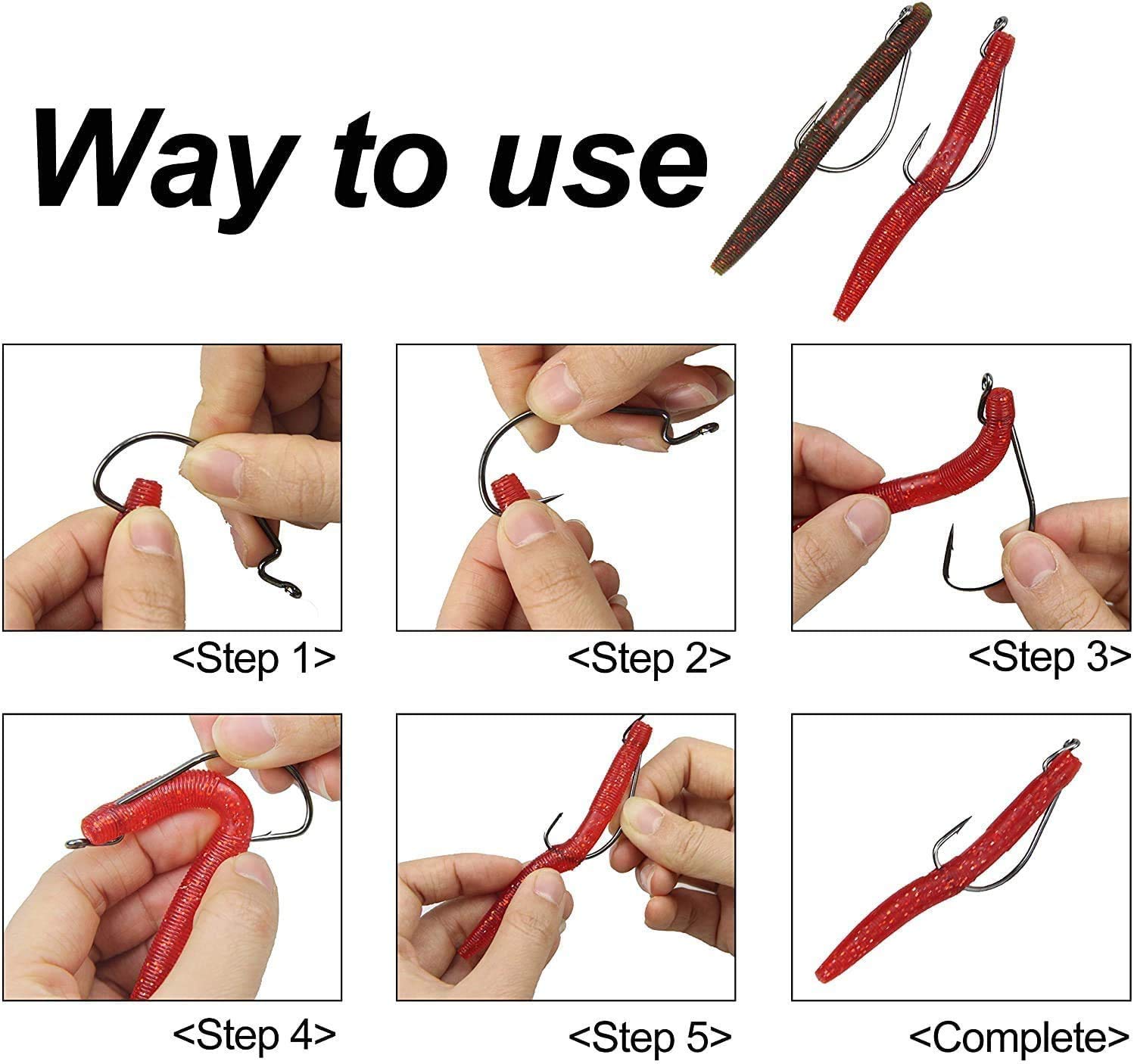 3X Strong EWG Offset Worm Hooks - Texas Rig Bass Fishing Hooks for Soft Plastic Baits (1-5/0 Size) - Perfect for Bass, Trout & Freshwater Fishing | Ideal for Weedless Presentations & Jigging