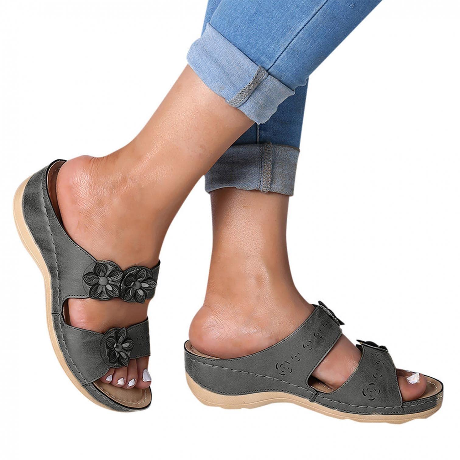 Sparkly Rhinestone Sandals for Women - Glitter Open Toe Slip-On Slides with Bling | Comfortable Fashion Sandals for Parties, Weddings & Summer Outfits