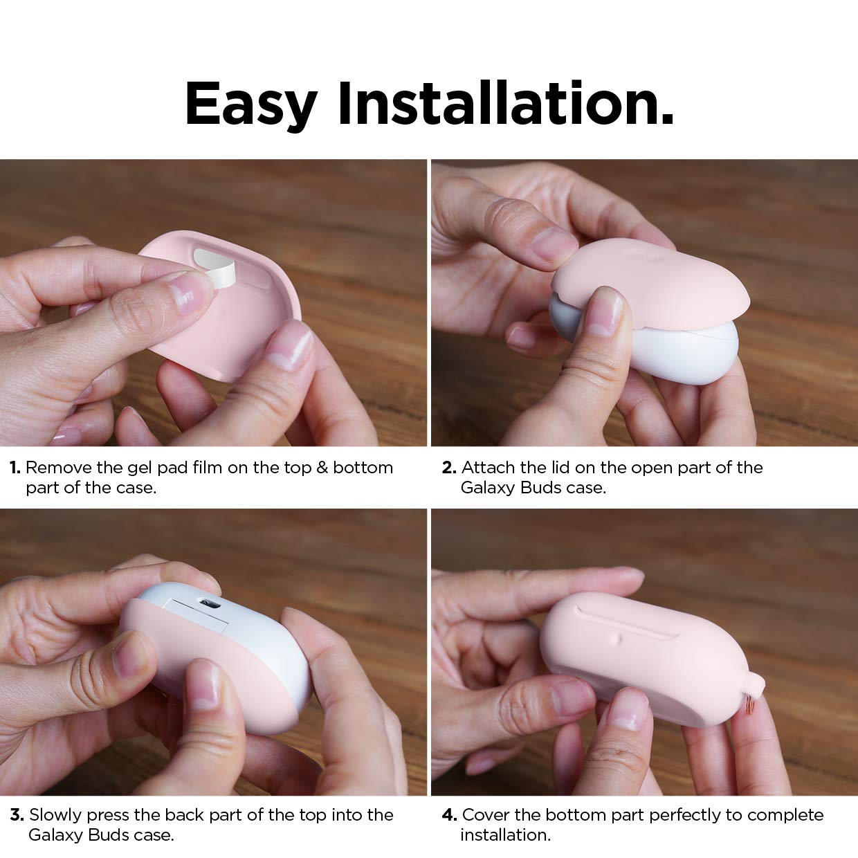 Premium Silicone Case for Samsung Galaxy Buds Plus (2020) & Galaxy Buds (2019) - Soft Protective Cover with Peach Top & Jean Indigo Bottom - Perfect for Gym, Travel & Everyday Use
