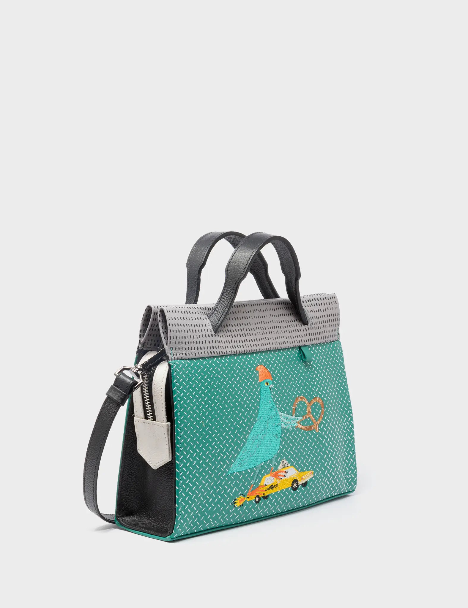 Vali Small Crossbody Bag - Deep Sea Green Genuine Leather - Pigeonista Design - Perfect for Everyday Use & Travel Accessories