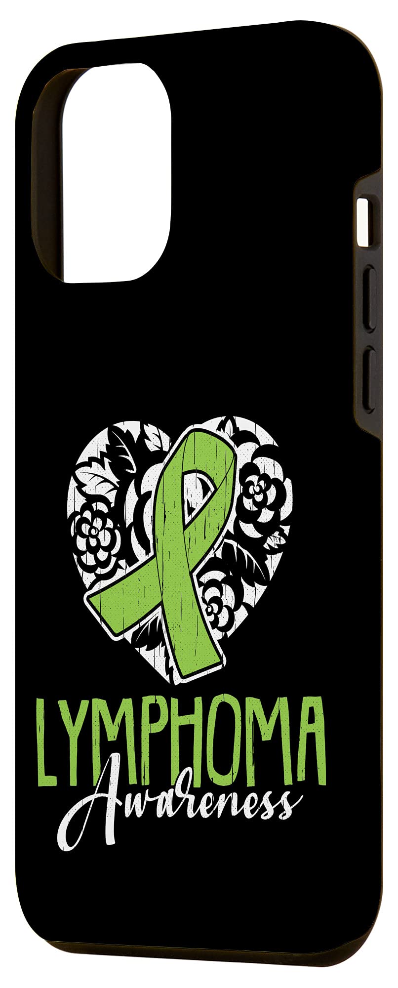 iPhone 12 Pro Max Case - Lymphoma Awareness Lime Green Cancer Ribbon Design for Warrior & Survivor | Protective Phone Cover for Daily Use, Work & Travel