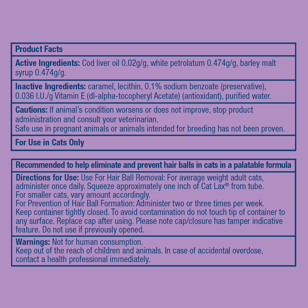 Best Cat Lax Hairball Relief for Cats - 2 oz Hairball Remedy Gel - Helps Prevent & Control Hairballs - Perfect for Indoor Cats & Long-Haired Breeds