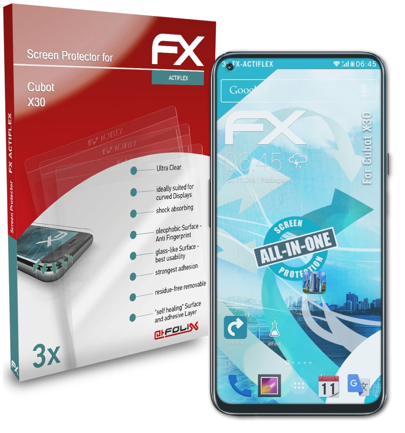 Cubot X30 Screen Protector - 3 Pack Ultra Clear Flexible Tempered Glass Film for Scratch & Impact Protection - Perfect for Daily Use, Gaming, and Outdoor Activities