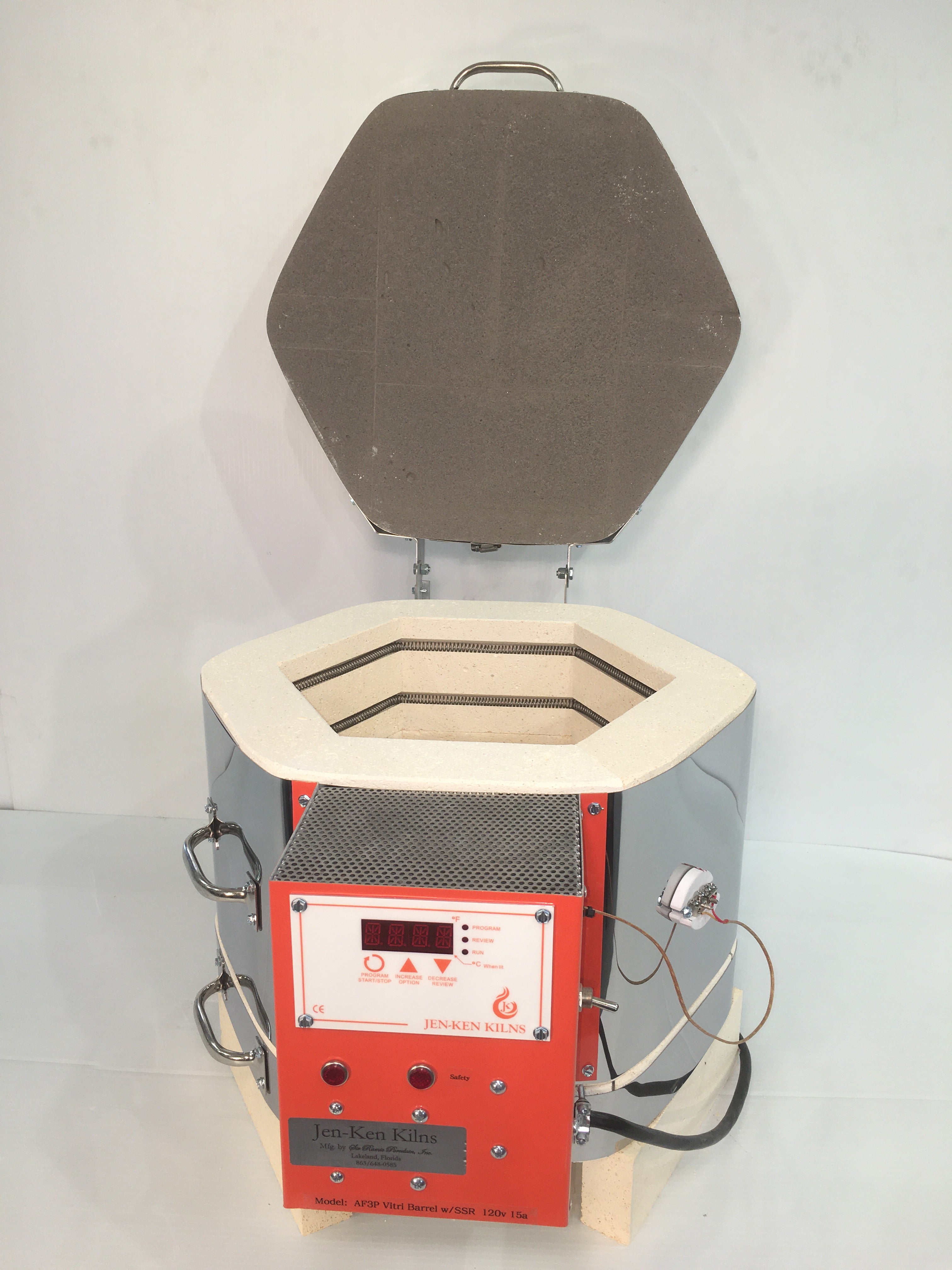 Jen Ken AF3P Vitri Barrel Kiln - High-Temperature Ceramic Kiln for Pottery, Glass & Metal Clay Firing - Perfect for Artists, Hobbyists & Professional Studios
