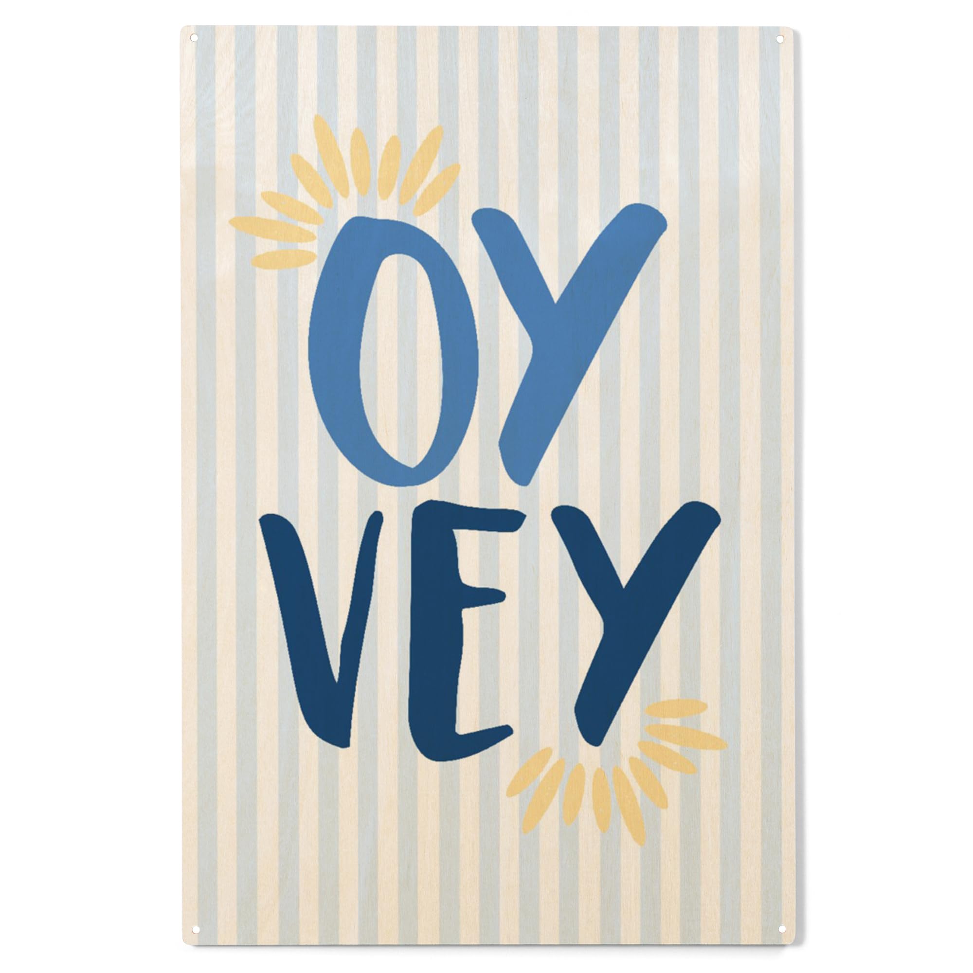 Lantern Press 10x15 Inch Wooden Wall Sign - Ready to Hang Home Decor with 'Oy Vey' Design - Perfect for Kitchen, Living Room or Office Wall Art