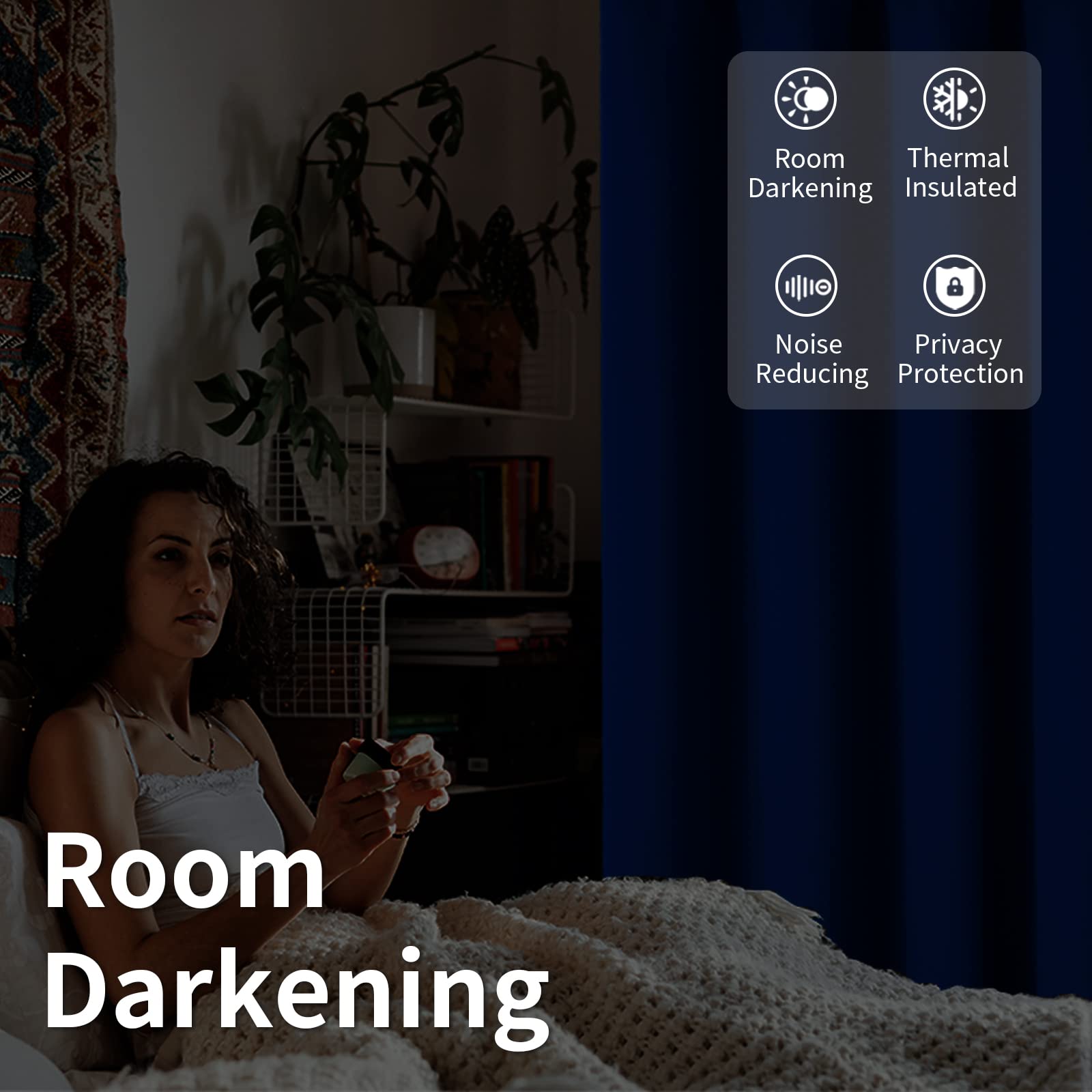 BGment Blackout Curtains for Sliding Glass Doors - 120 Inch Extra Long Room Darkening Curtains for Living Room, Bedroom & Office - Thermal Insulated Window Drapes for Privacy & Light Blocking - Royal Blue (1 Panel, 100