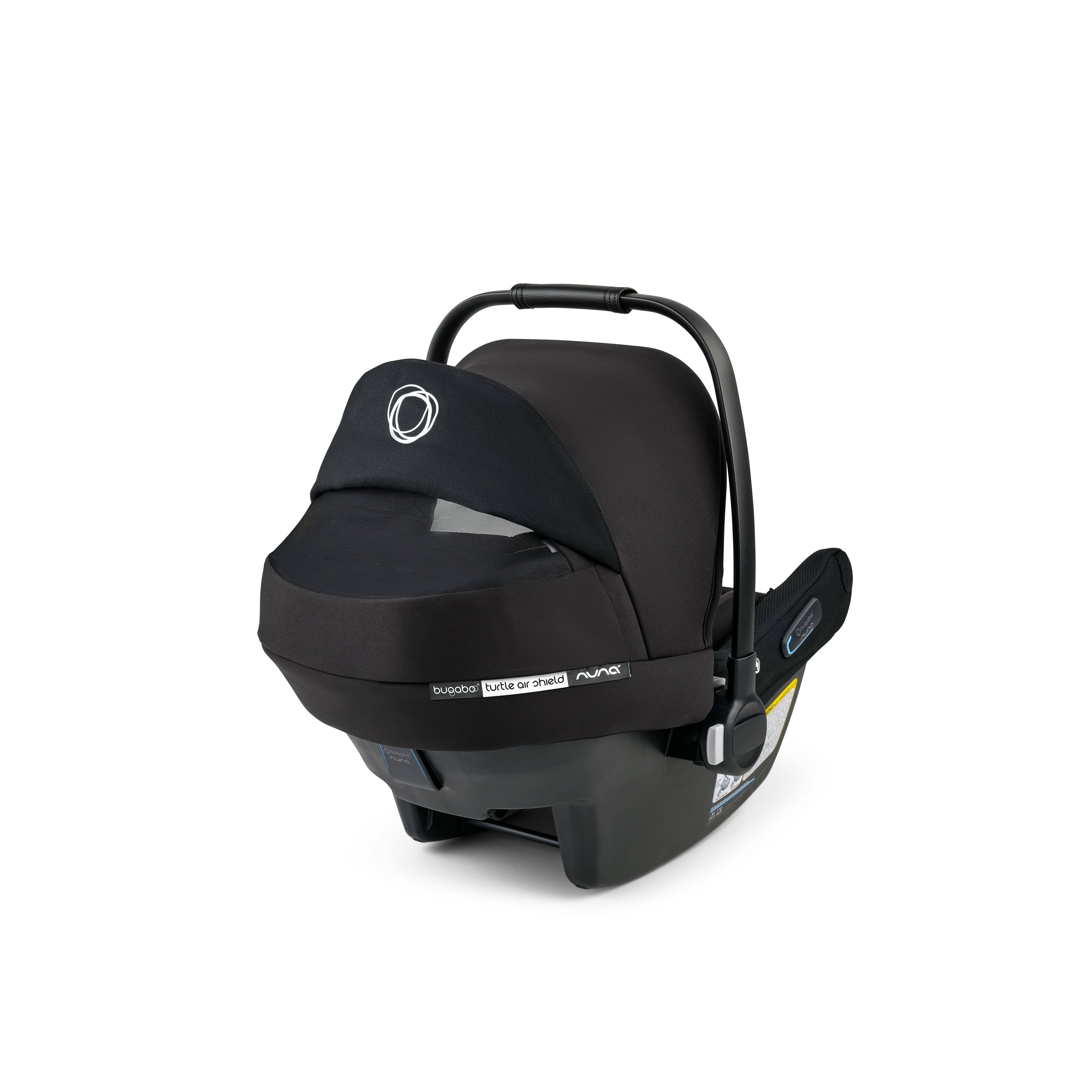 Nuna Bugaboo Turtle Air Shield Car Seat with Base - Black | Safe & Comfortable Infant Car Seat for Newborns | Perfect for Travel & Daily Commutes