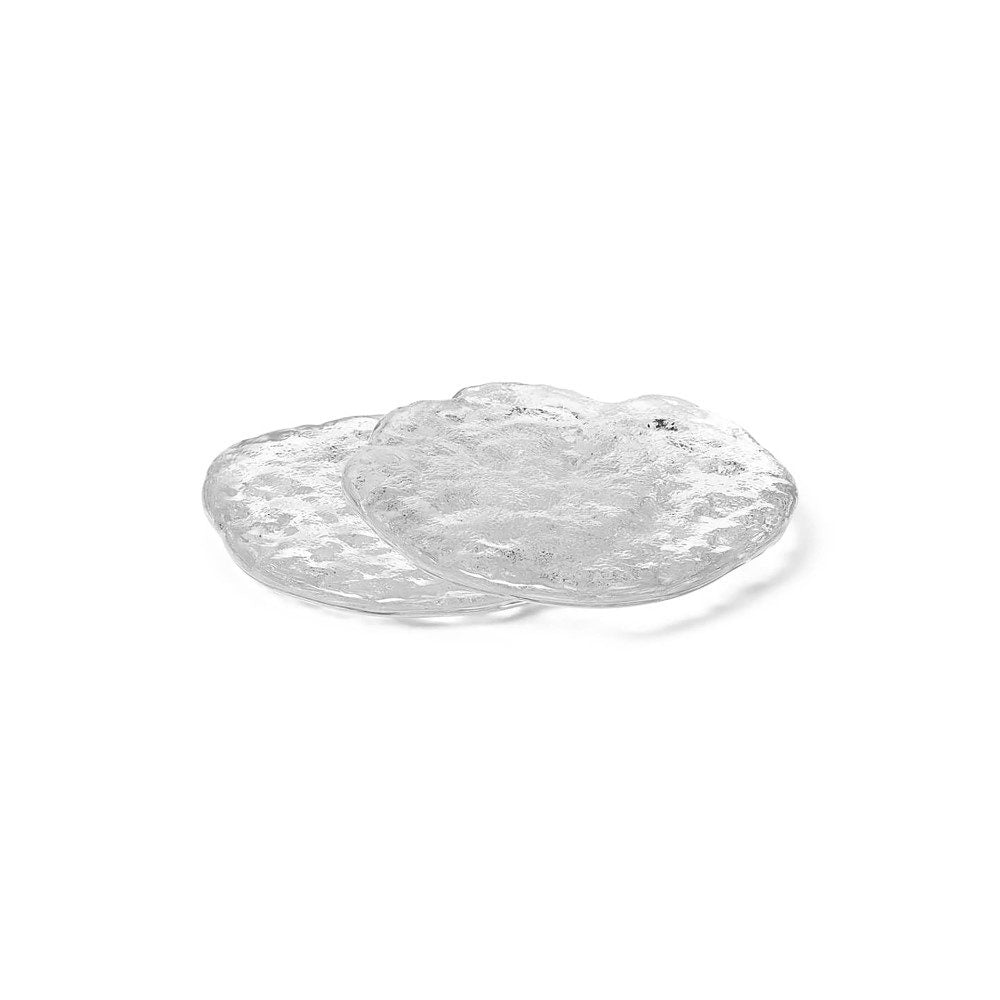 FERM LIVING Momento Glass Stones - Clear Glass Decorative Stones for Home Decor (Set of 2) | Perfect for Centerpieces, Vase Fillers & Tabletop Decorations