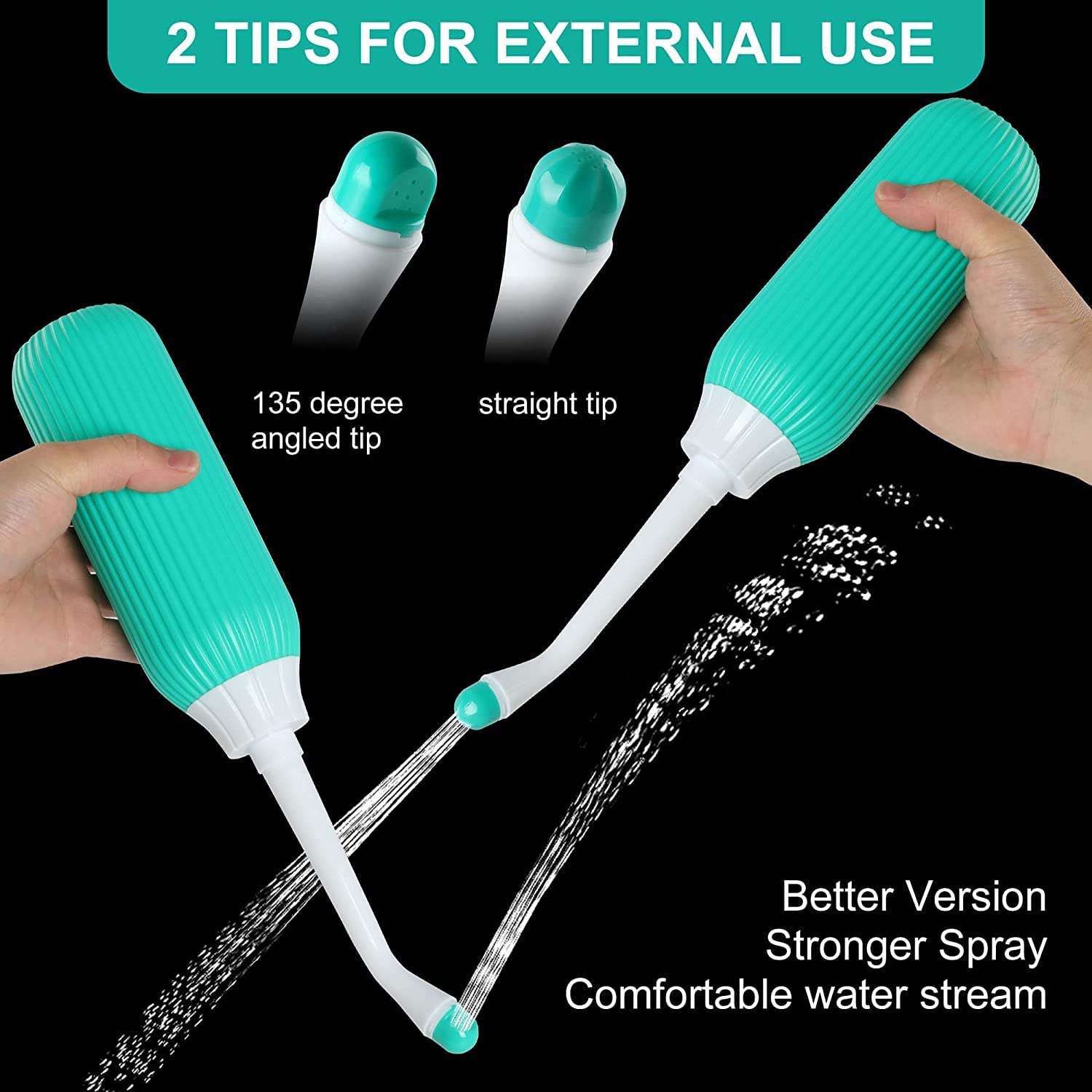 Postpartum Peri Bottle 17oz - Portable Bidet with Silicone Nozzles for Feminine Care & Travel
