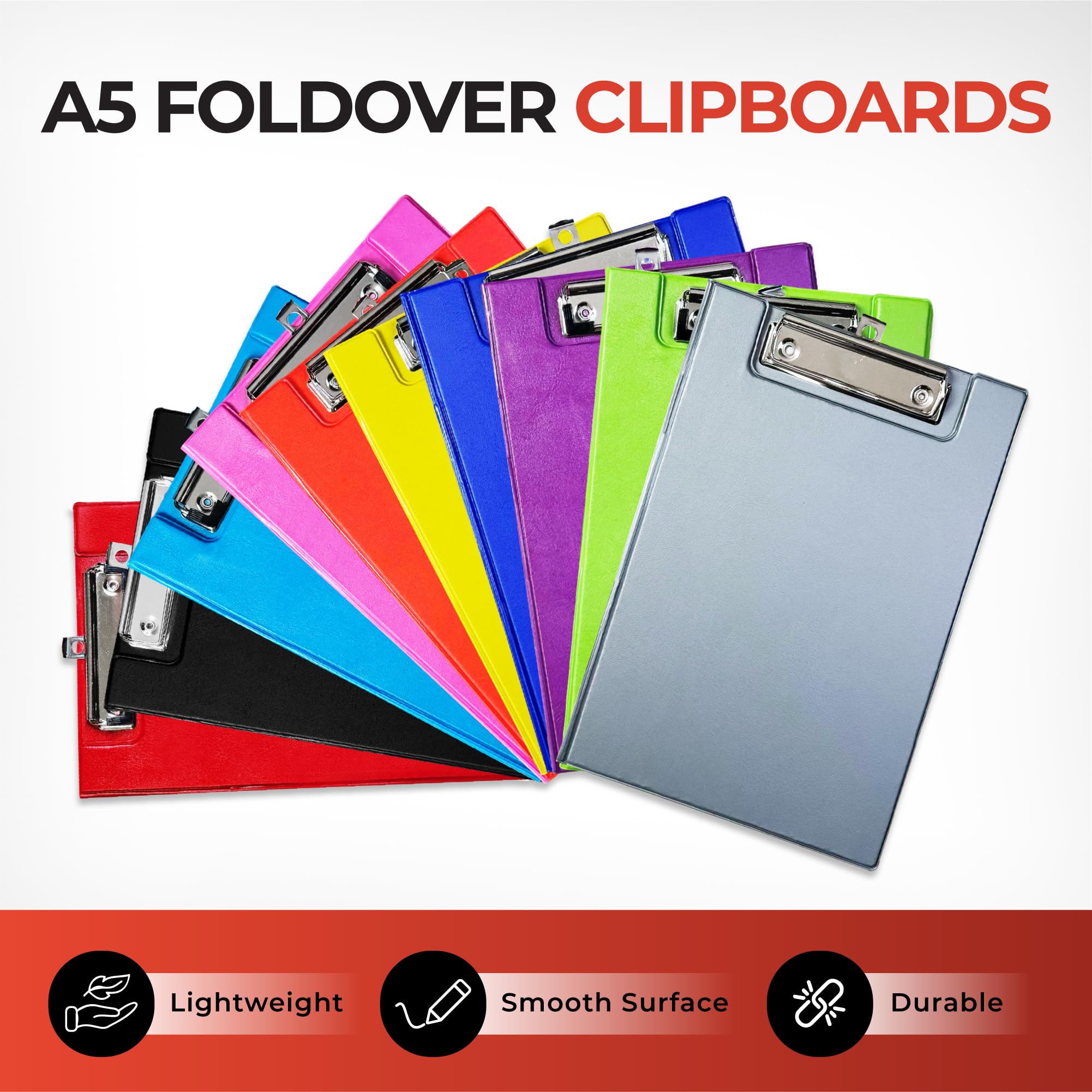A5 Blue Foldover Clipboard with Pen Holder - Lightweight & Durable for Office, School, and Field Work - Perfect for Nurses, Teachers, and Students