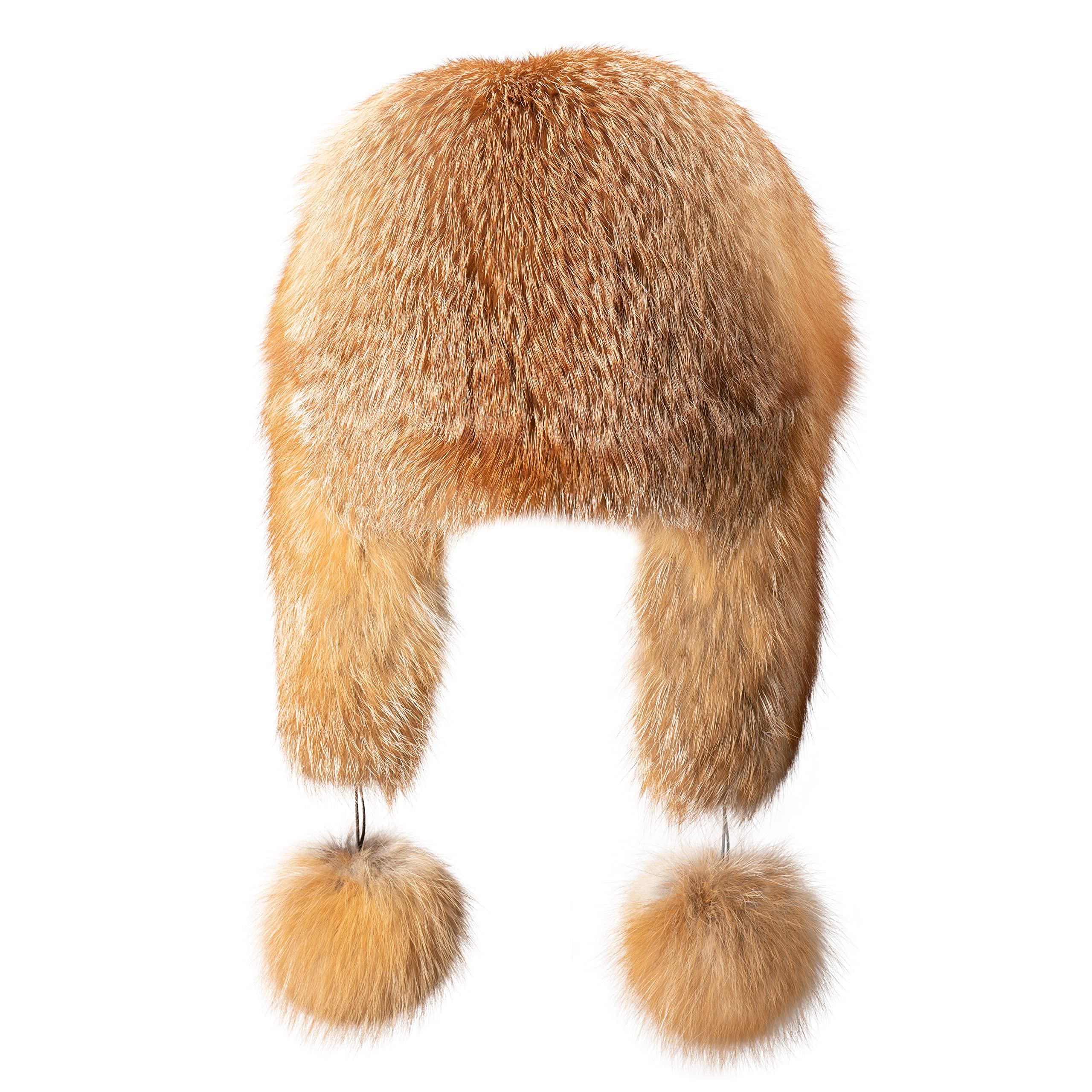 LITVIN Women's Real Red Fox Fur Winter Trapper Hat with Earflaps - Warm Aviator Ushanka for Cold Weather - Perfect for Skiing, Snowboarding & Outdoor Winter Activities