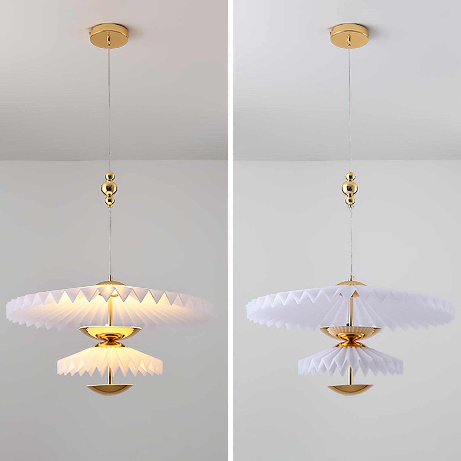 Stacked Paper Chandelier - Elegant Handmade Lighting Fixture for Dining Room, Bedroom & Boho Decor | Eco-Friendly Home Lighting Solution