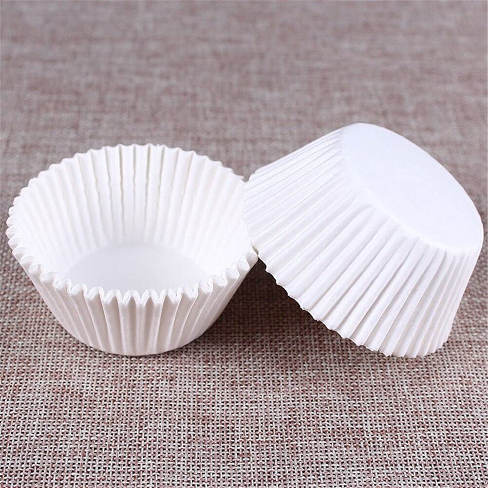 100-Pack Pure White Cupcake Liners - Disposable Muffin Baking Cups for Cupcakes, Egg Tarts & Pastries - Premium Kitchen Baking Accessories for Parties, Weddings & Home Baking