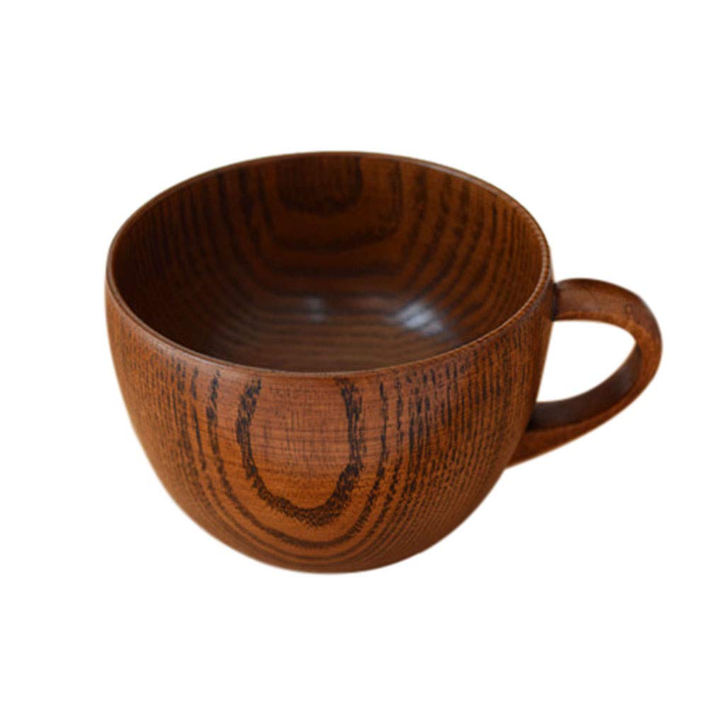 Handmade Natural Wooden Mugs for Coffee, Tea & Beer - Primitive Wooden Drinking Cups for Milk, Kitchen, Dining & Bar - Perfect for Camping, Gifts & Rustic Home Decor