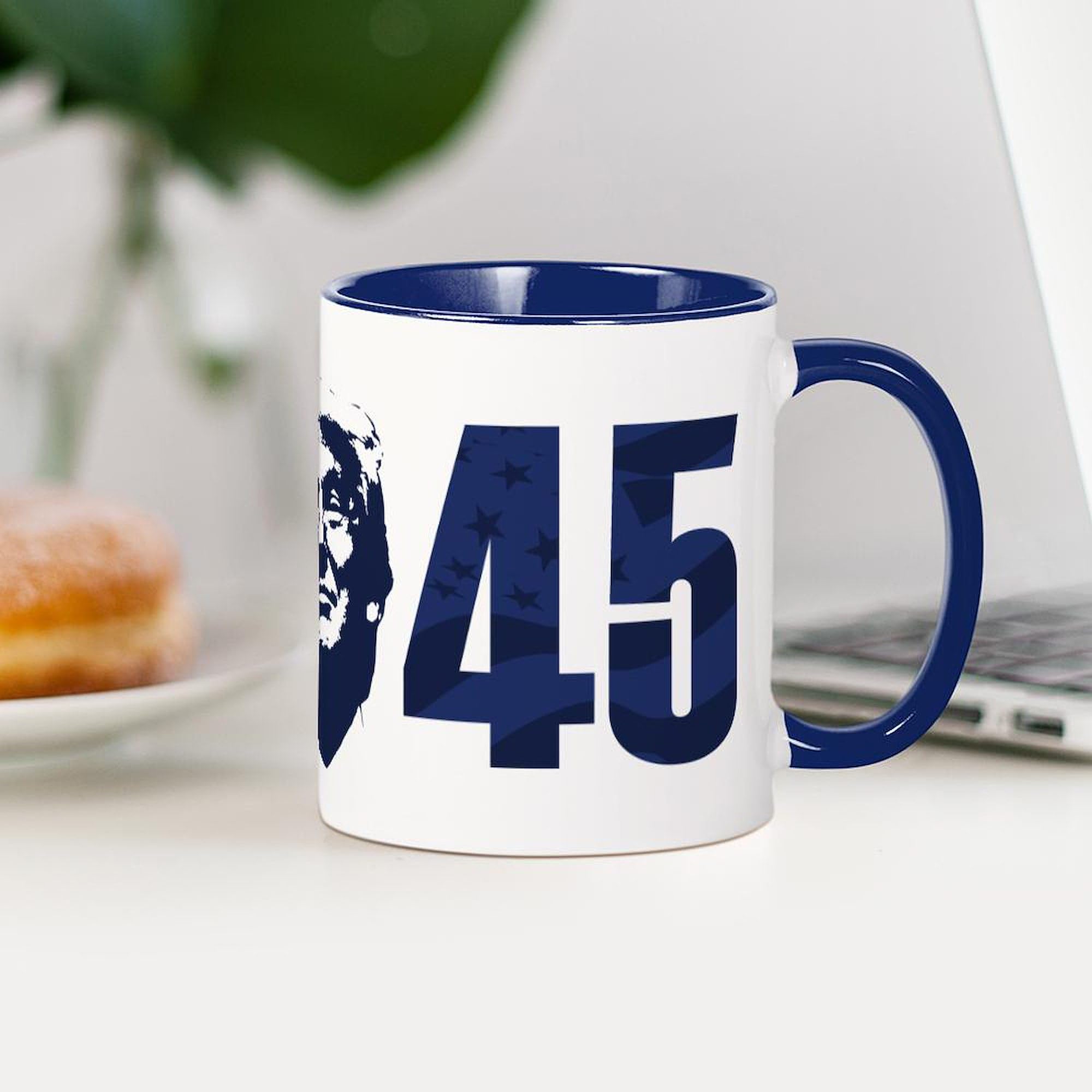 Trump 45 Mug - 11 oz (325 ml) Ceramic Coffee Cup with Handle - Perfect for Tea, Coffee & Hot Beverages - Great for Home, Office & Political Supporters