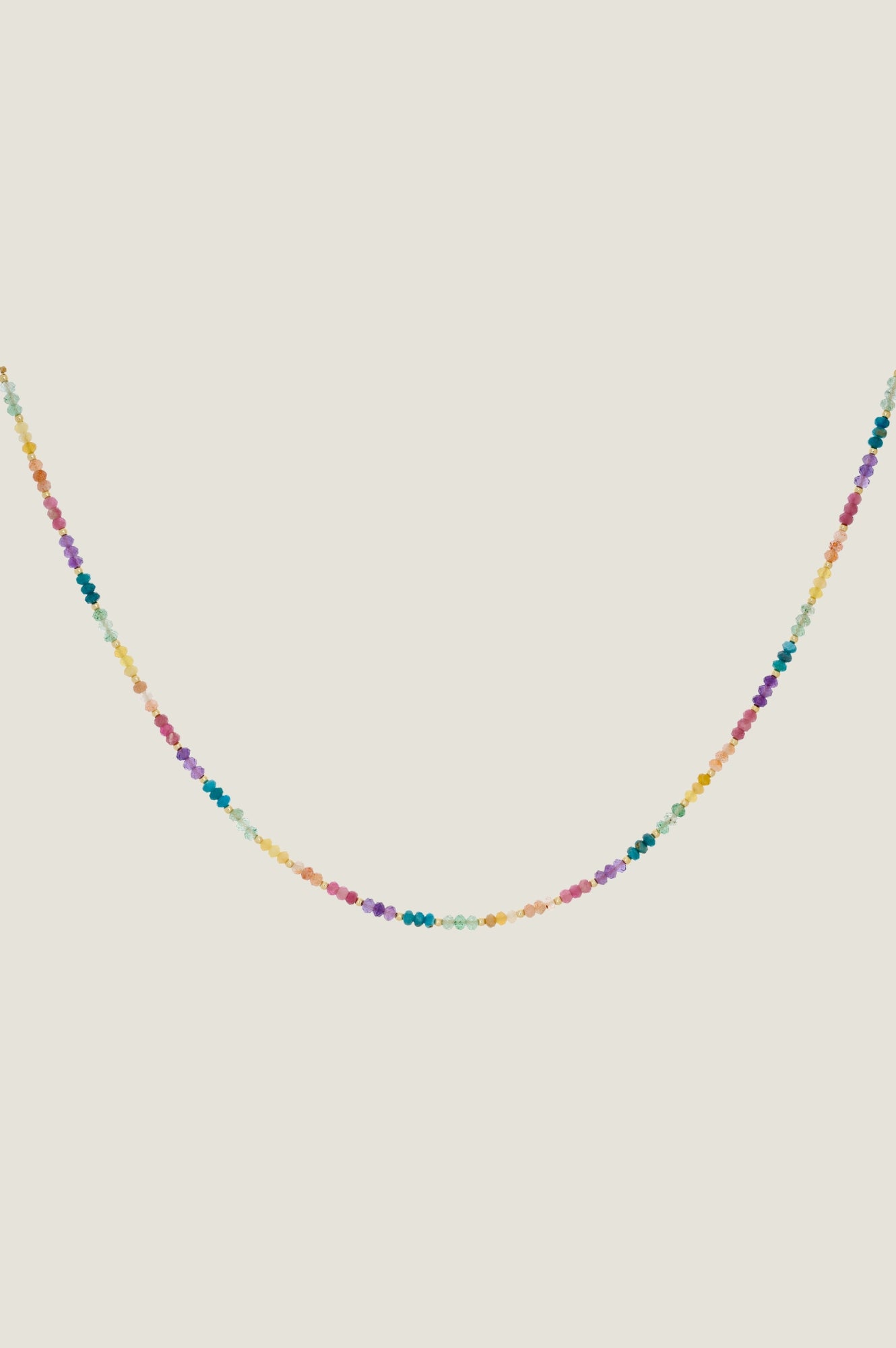 Molly Beaded Gemstone Necklace for Women - Gold & Rainbow Crystal Jewelry - Perfect for Parties, Weddings & Everyday Wear