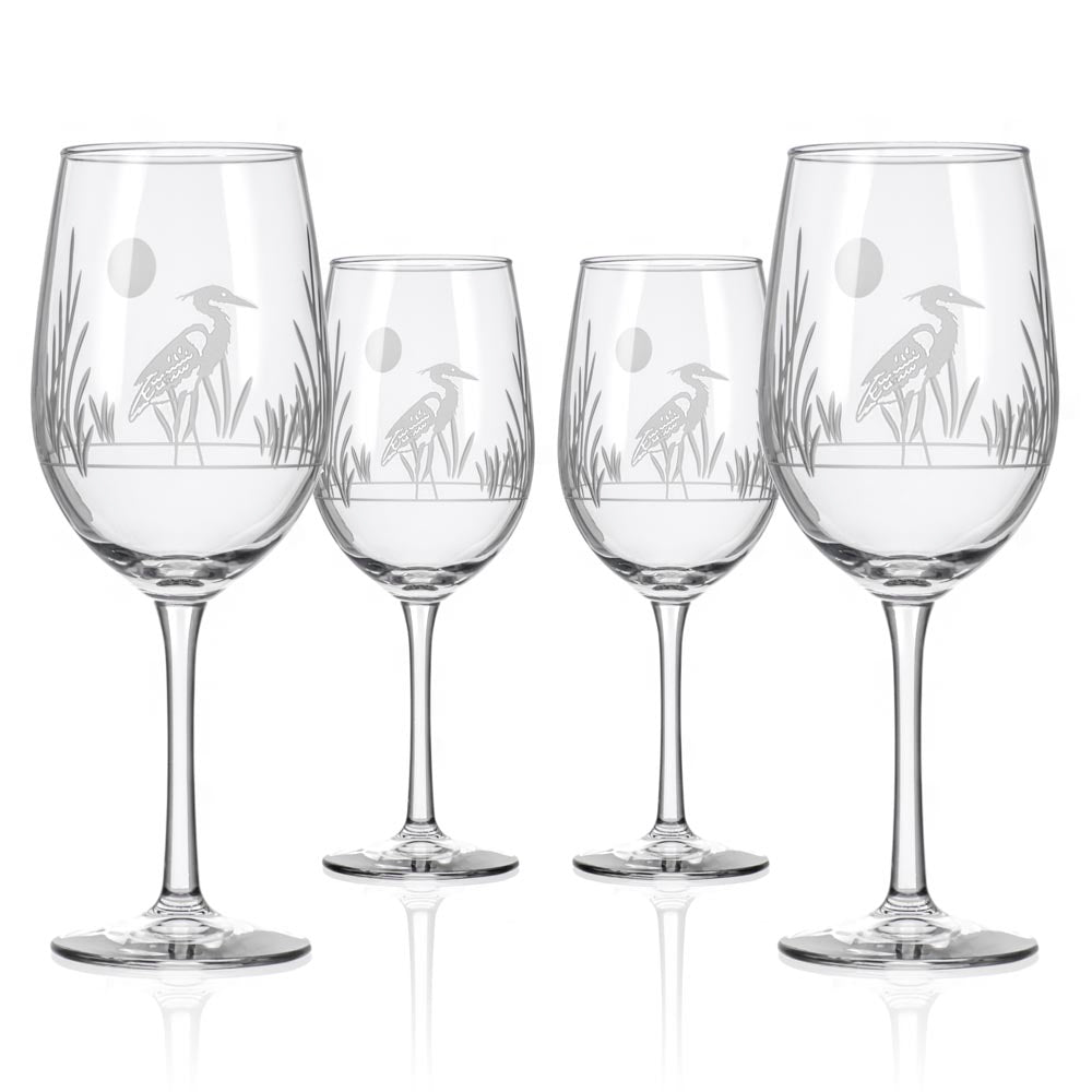 Premium Heron 12oz White Wine Glasses Set of 4 - Elegant Crystal Clear Stemware for Chardonnay, Sauvignon Blanc & Riesling | Perfect for Dinner Parties, Weddings & Romantic Evenings