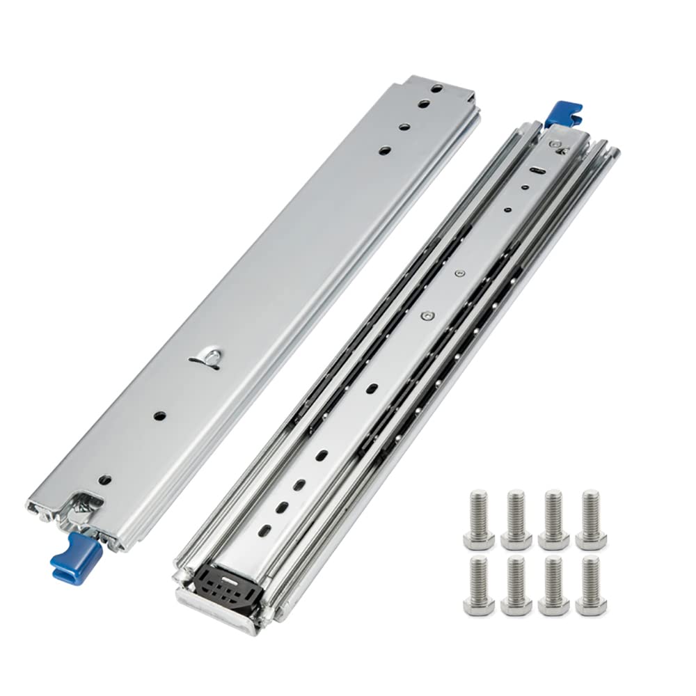 Heavy Duty 40 Inch Drawer Slides 500LB Capacity - Full Extension Side Mount Ball Bearing Drawer Rails for Kitchen Cabinets, Garage Storage & Workshop Organization