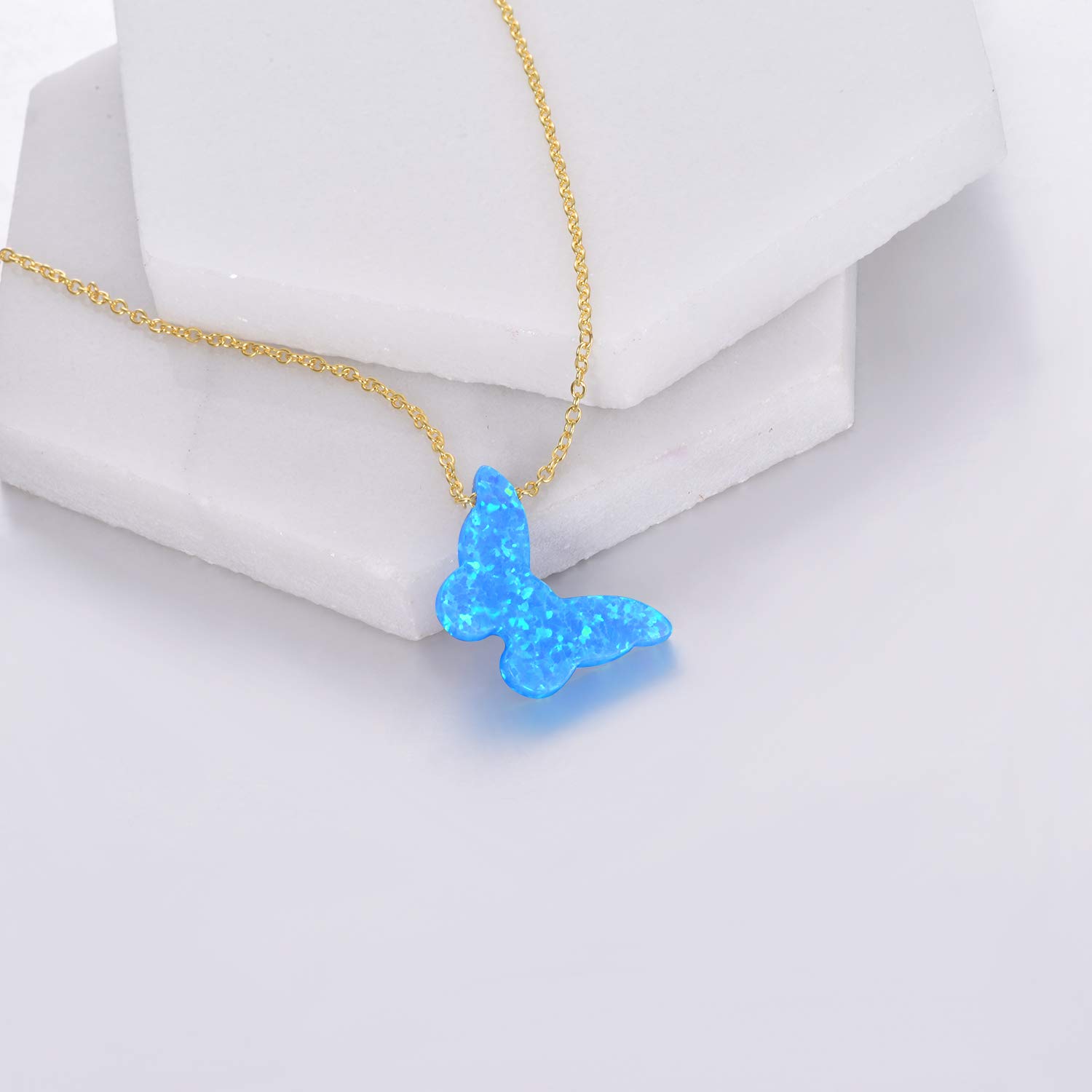 Opal Butterfly Necklace Sterling Silver - Elegant Mother's Day Jewelry Gift for Women, Perfect for Birthday, Anniversary & Special Occasions