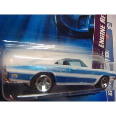 Hot Wheels 1969 Dodge Charger Die-Cast Car 1/64 Scale Model - White & Blue #58 Collector's Edition for Display, Racing & Gift Giving