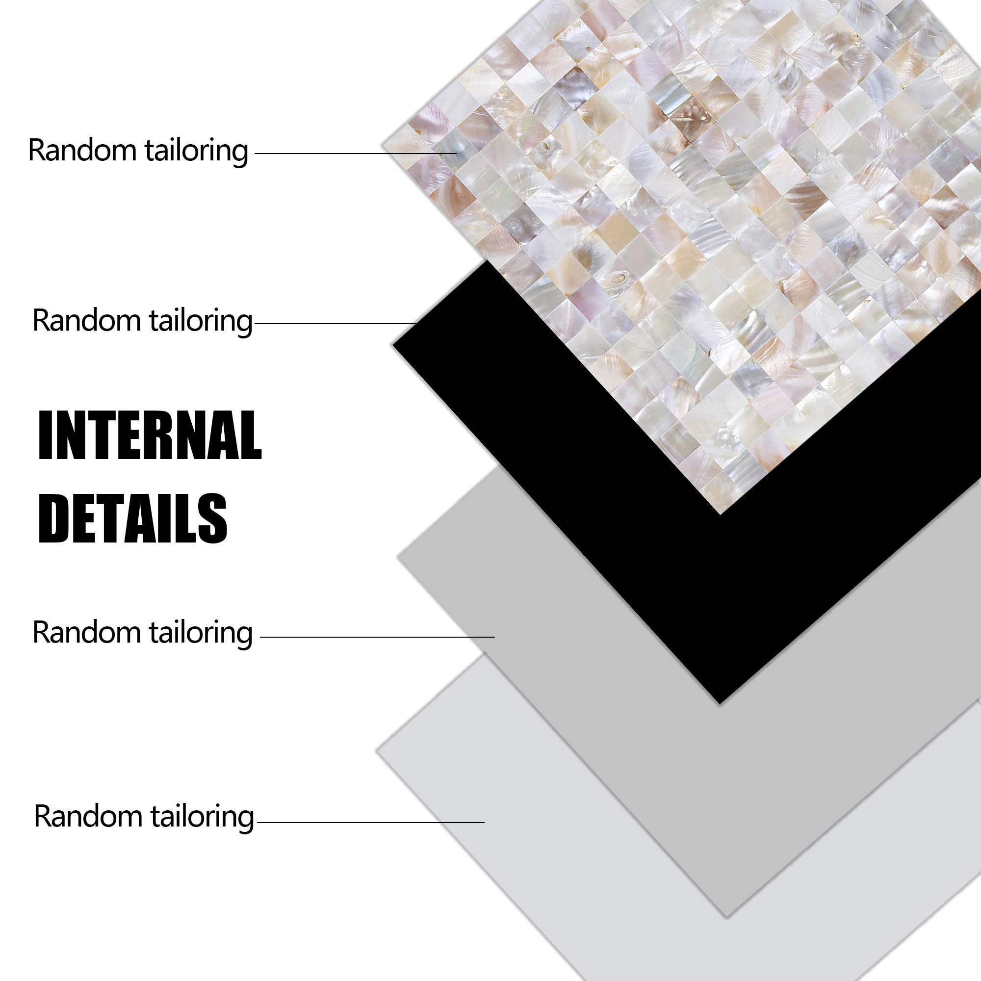 10PCS Peel and Stick Mother of Pearl Mosaic Tile Backsplash - Self-Adhesive Shell Wall Decor for Kitchen, Bathroom & Living Room - Nature White - Easy DIY Home Upgrade for Stylish Backsplashes & Accent Walls
