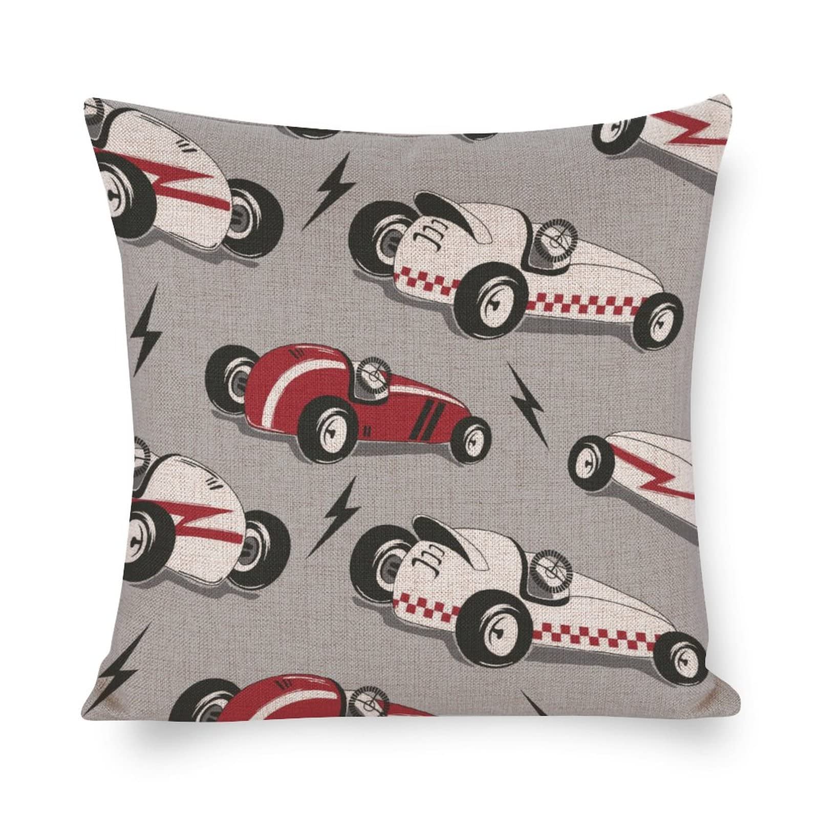 Serenasyoung Race Car Throw Pillow Covers 16x16 Inch - Decorative Couch & Bed Pillow Covers for Indoor & Outdoor Use - Perfect for Living Room, Bedroom, Patio, and Car Decor
