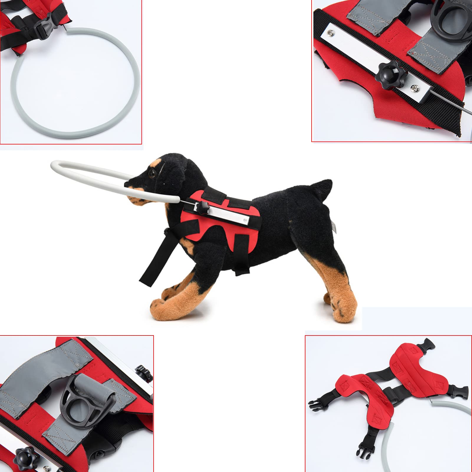 Blind Dog Harness Vest - Anti Collision Ring & Guiding Device for Blind Pets (Red, Size S) - Perfect for Indoor Safety & Outdoor Walks