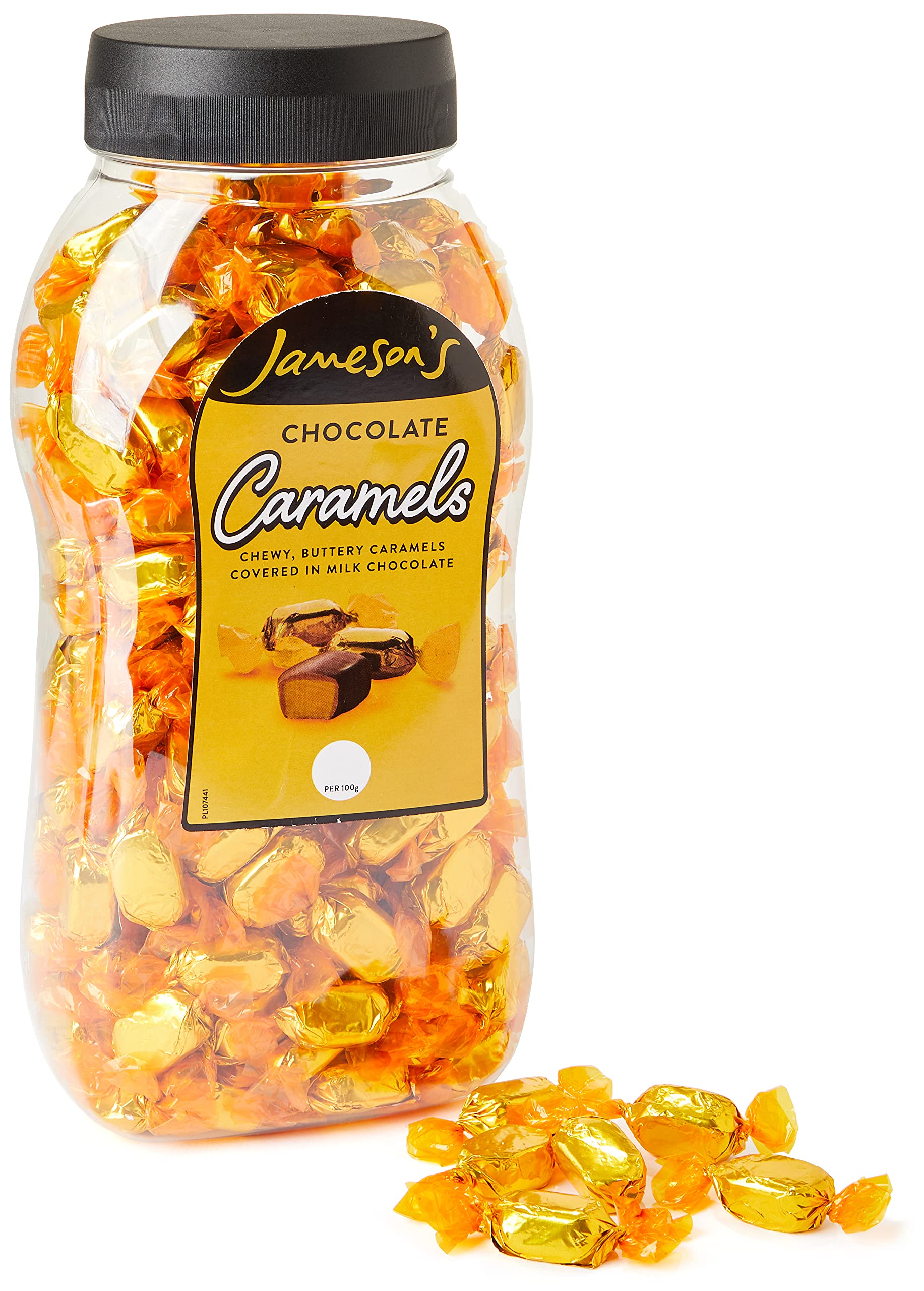 Jamesons Chocolate Caramels - 1.8kg (4 lbs) Bulk Jar - Gourmet Chocolate Covered Caramels for Gifts, Parties & Dessert Toppings