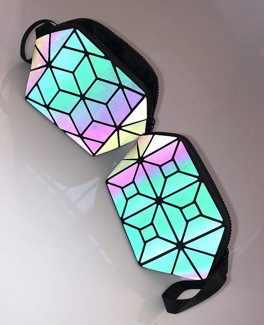 Holographic Geometric Tote Bag for Women - Stylish & Reflective Crossbody Purse for Parties & Night Out