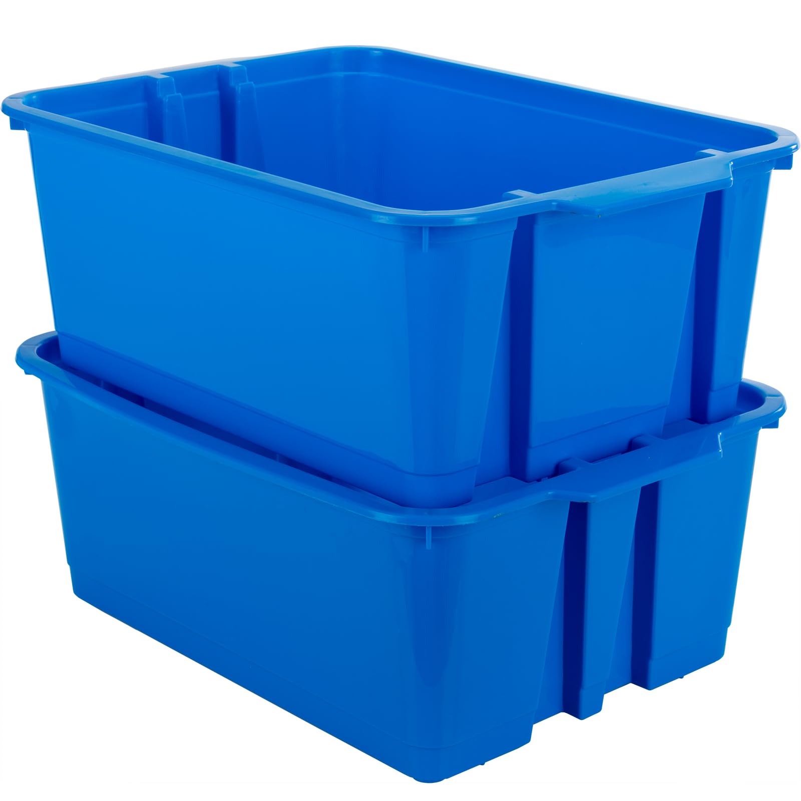 Stackable Plastic Book and Organizer Bins Set of 12 - Colorful Classroom Storage Baskets for Books, Toys & Supplies - Durable Home & School Organization Solutions for Teachers & Kids
