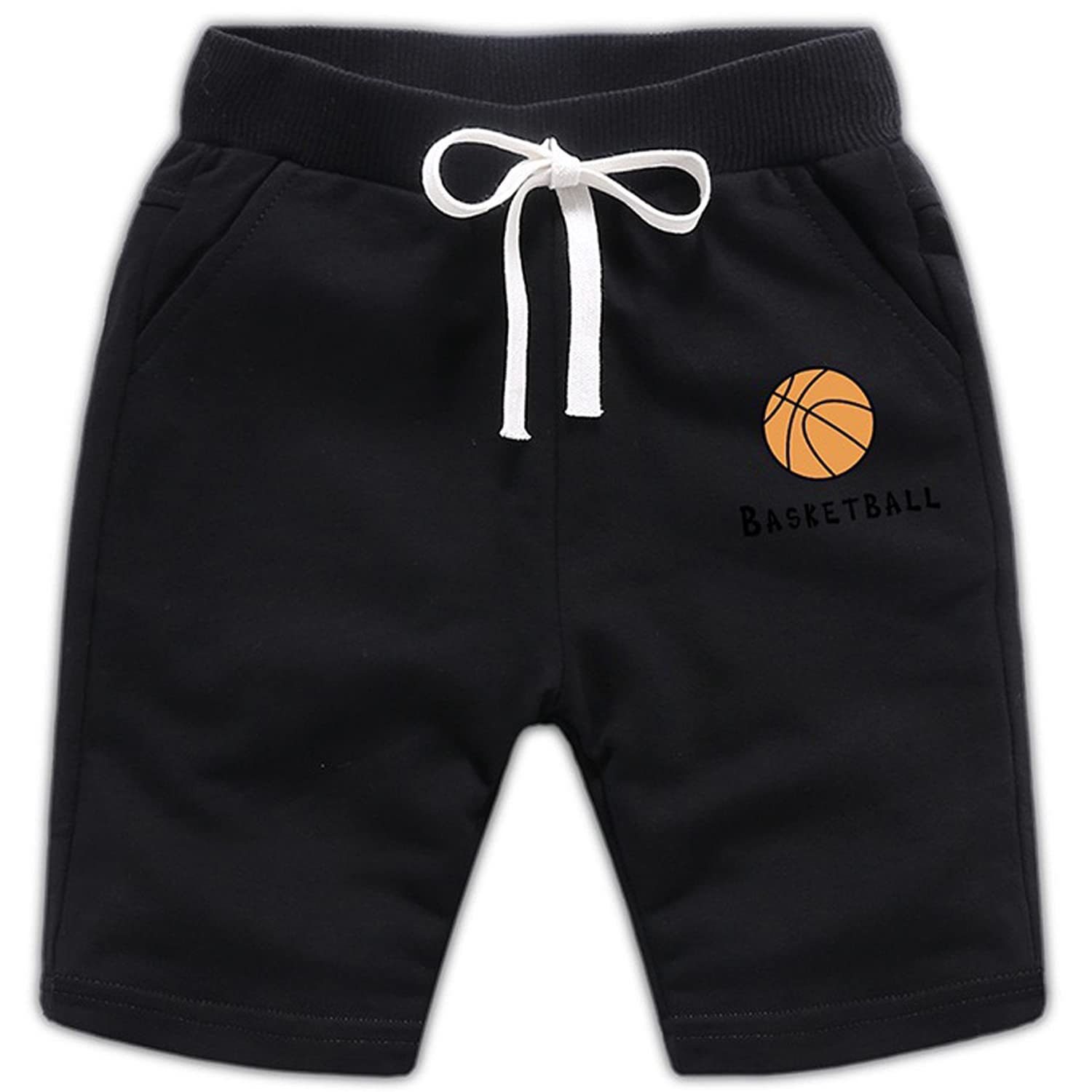 EISHOW 2-Pack Baby Boys Girls Athletic Shorts - Soft Cotton Basketball Soccer Short Pants with Funny Print & Drawstring Waist for Playtime, Sports & Casual Wear