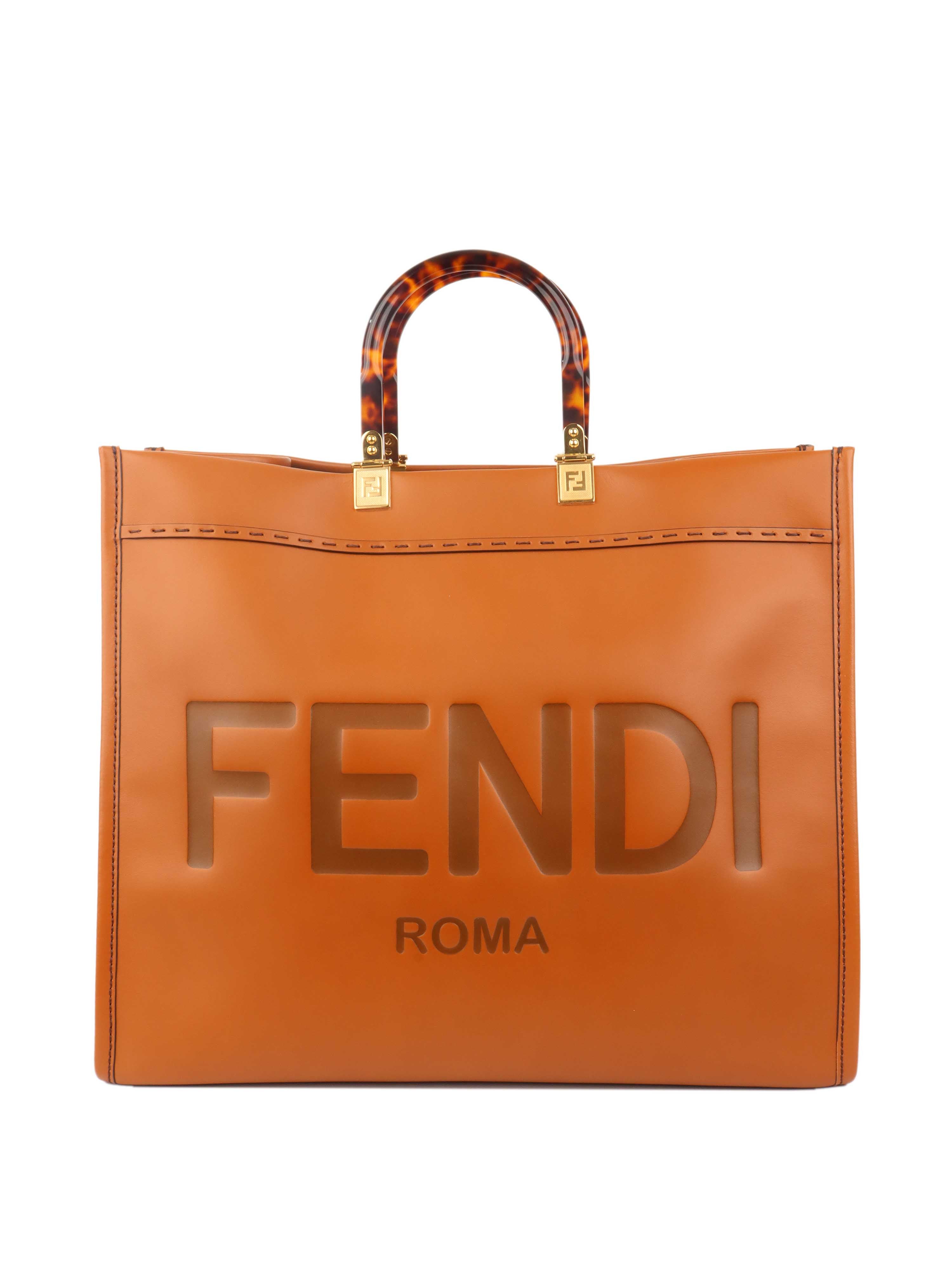 Fendi Large Sunshine Tote Bag in Tan Leather - Luxury Designer Handbag for Women, Perfect for Work, Travel & Everyday Use