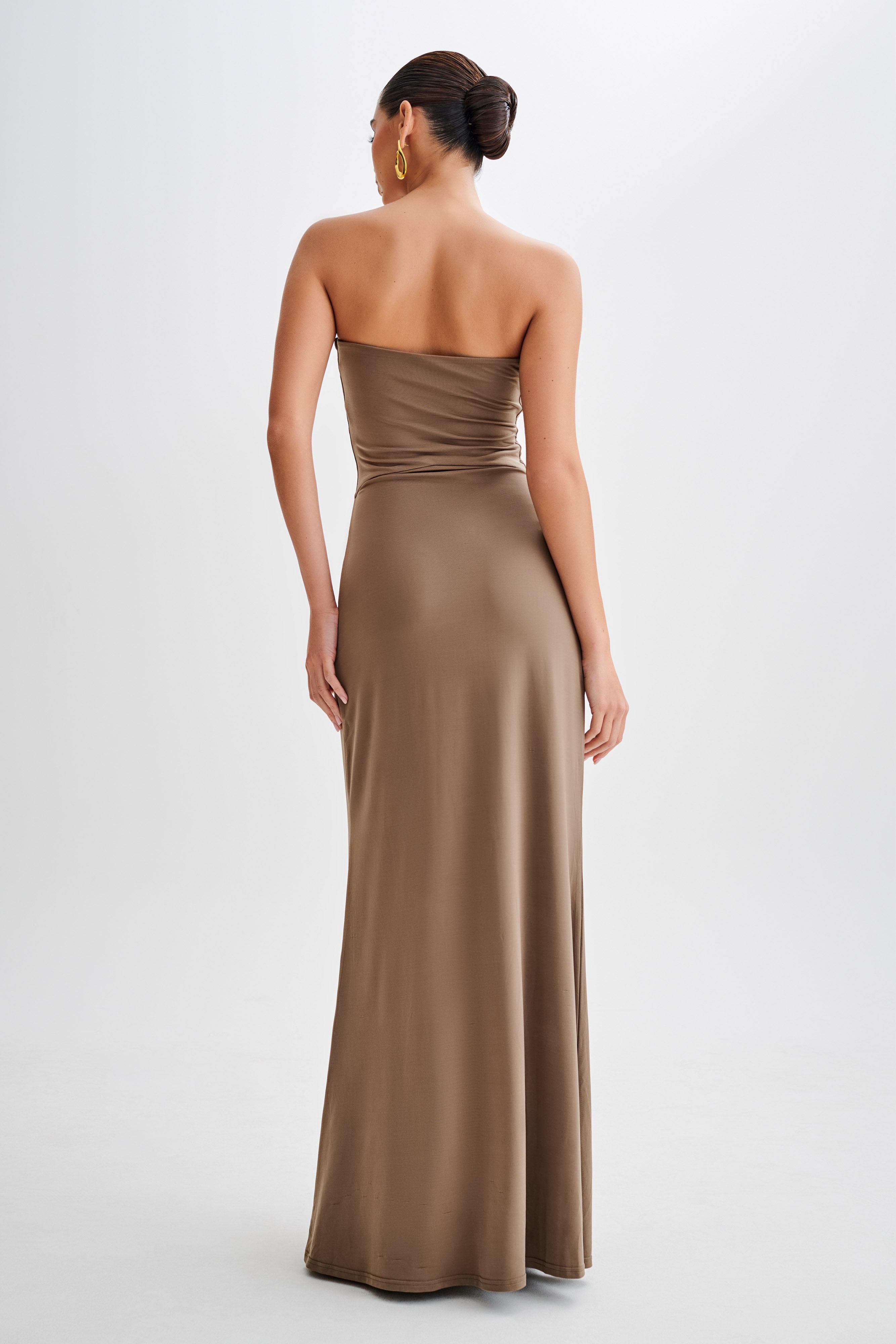 Ruby Strapless Slinky Maxi Dress by Coco | Elegant Bodycon Evening Gown for Women | Perfect for Cocktail Parties, Weddings & Date Nights