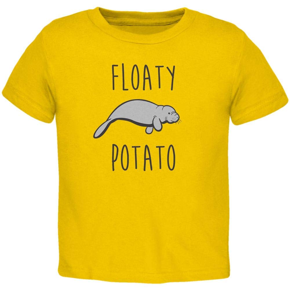 Cute Floaty Potato Manatee Toddler T-Shirt - Soft Cotton Kids Tee for Boys & Girls - Perfect for Beach, Pool & Summer Outfits