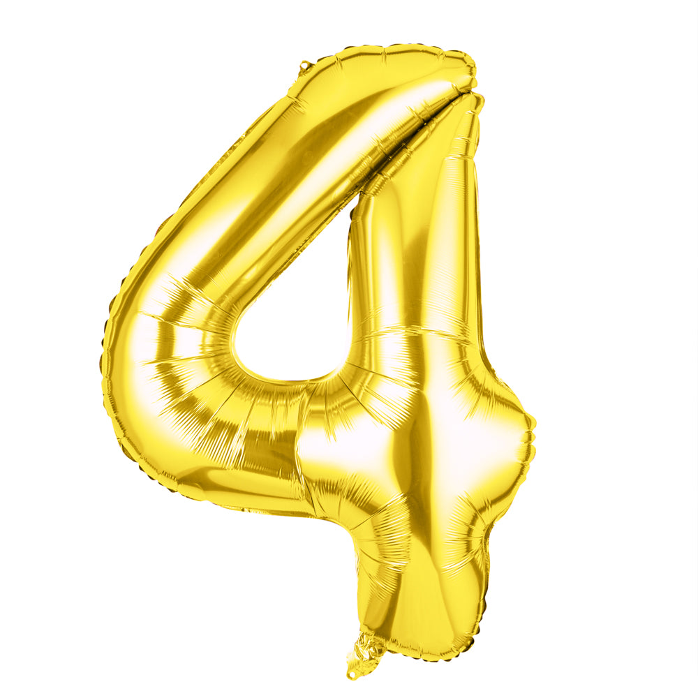 Balloonify Gold Mylar Number 4 Balloon - 40 Inch Large Foil Balloon for Birthday Parties, Baby Showers & Anniversary Celebrations (1 Count Box)