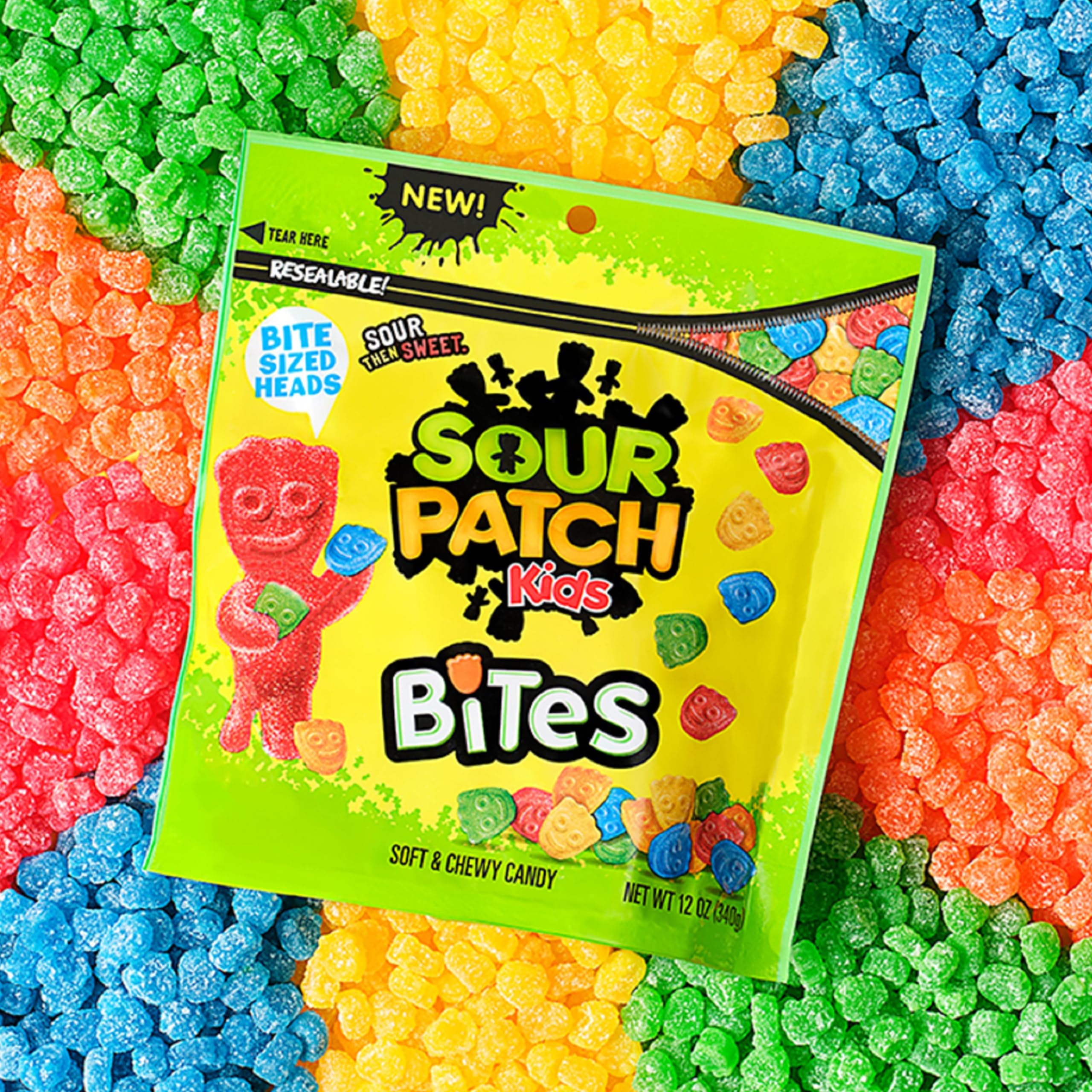 Sour Patch Kids Soft & Chewy Candy Bites - 12 oz Bag | Sweet & Tangy Sour Gummy Treats for Parties, Movies & Snacking