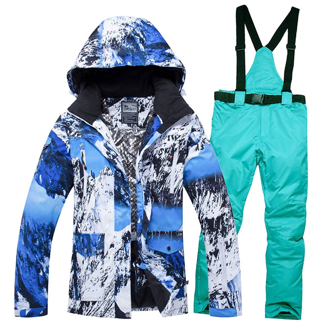Men's & Women's Super Warm Thick Waterproof Windproof Winter Snow Suits - Skiing & Snowboarding Jacket & Pants Set for Cold Weather Outdoor Activities