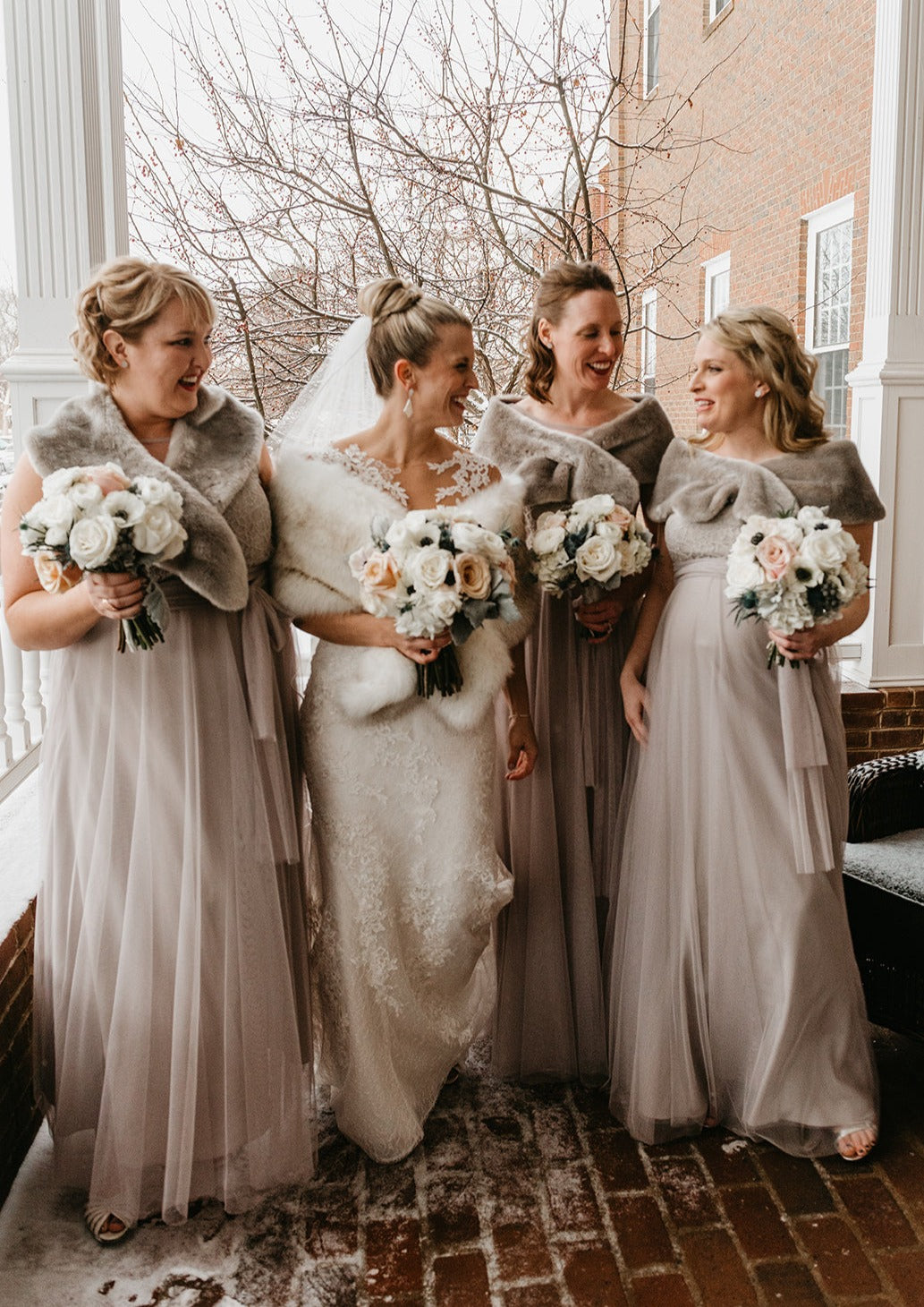 Ivory and Black Fur Shawl for Brides - Elegant Wedding Wrap (Lilian Wht03) | Perfect for Winter Weddings, Bridal Portraits & Formal Events