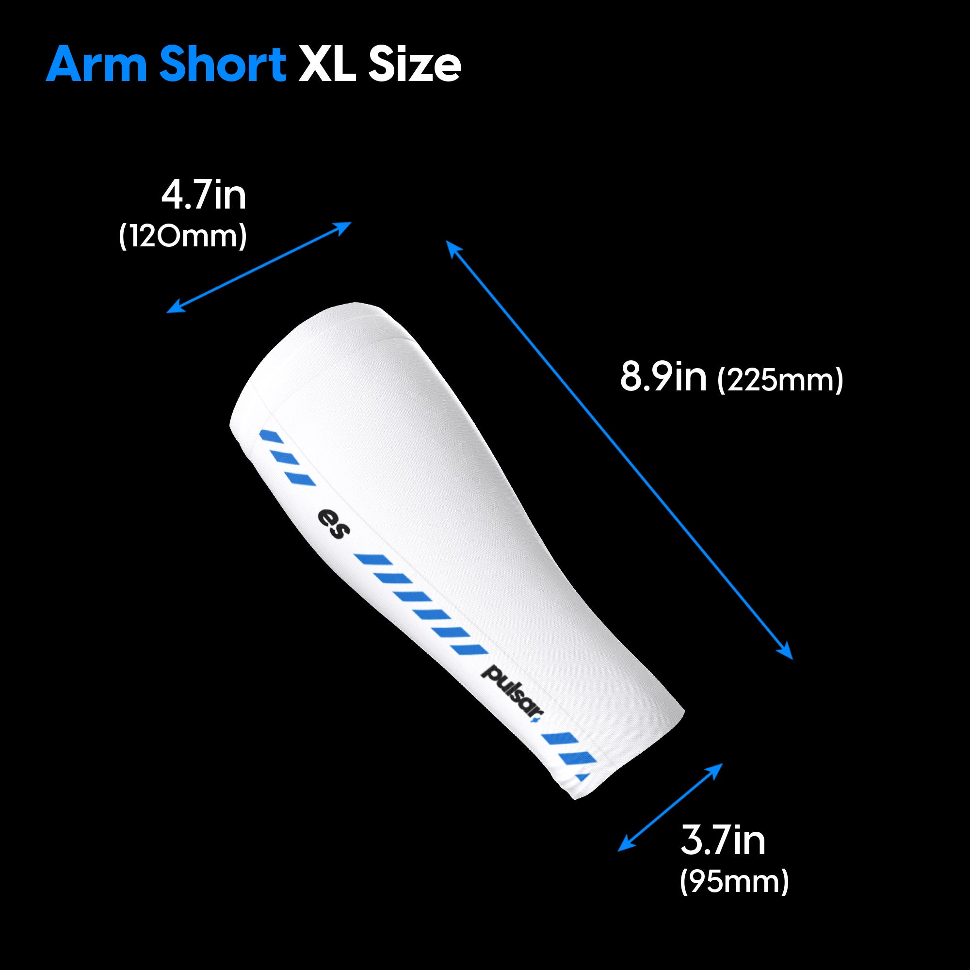 Pulsar eS Arm Sleeve - Compression Arm & Short Sleeve for Sports, Running, Basketball & Outdoor Activities - Breathable & UV Protection