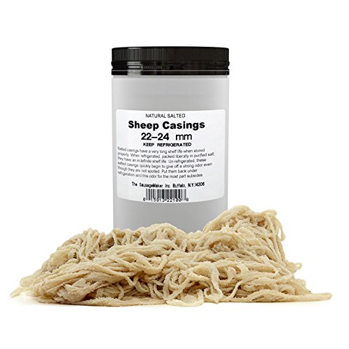 Premium Natural Sheep Casings for Sausage Making (22-24mm) | High-Quality Collagen Casings for Homemade Sausages, Hot Dogs & Bratwurst | Perfect for BBQ, Grilling & Charcuterie