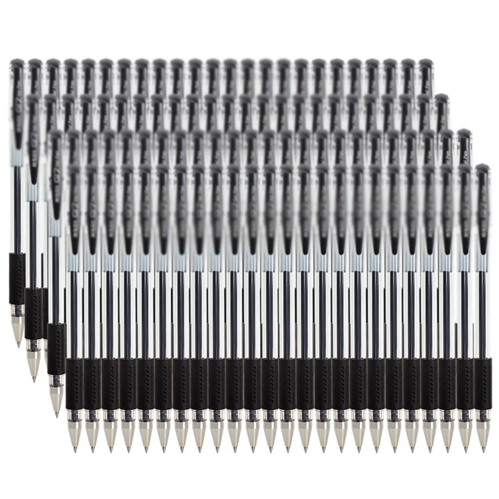Premium 0.5mm Black Gel Pens for Students & Office - Quick-Drying Water-Based Ink Refillable Bullet Pens - Perfect for Note Taking, Journaling, Signatures & School Supplies (Pack of 12)