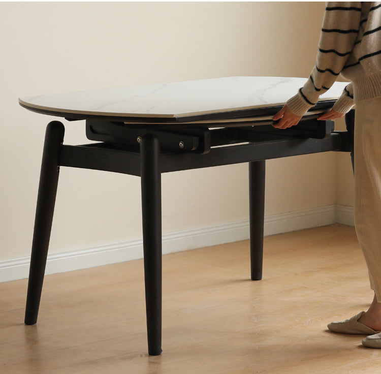 Oak Solid Wood Extendable Dining Table - Light Luxury Rock Design for Modern Home & Entertaining | Perfect for Small Spaces & Dinner Parties