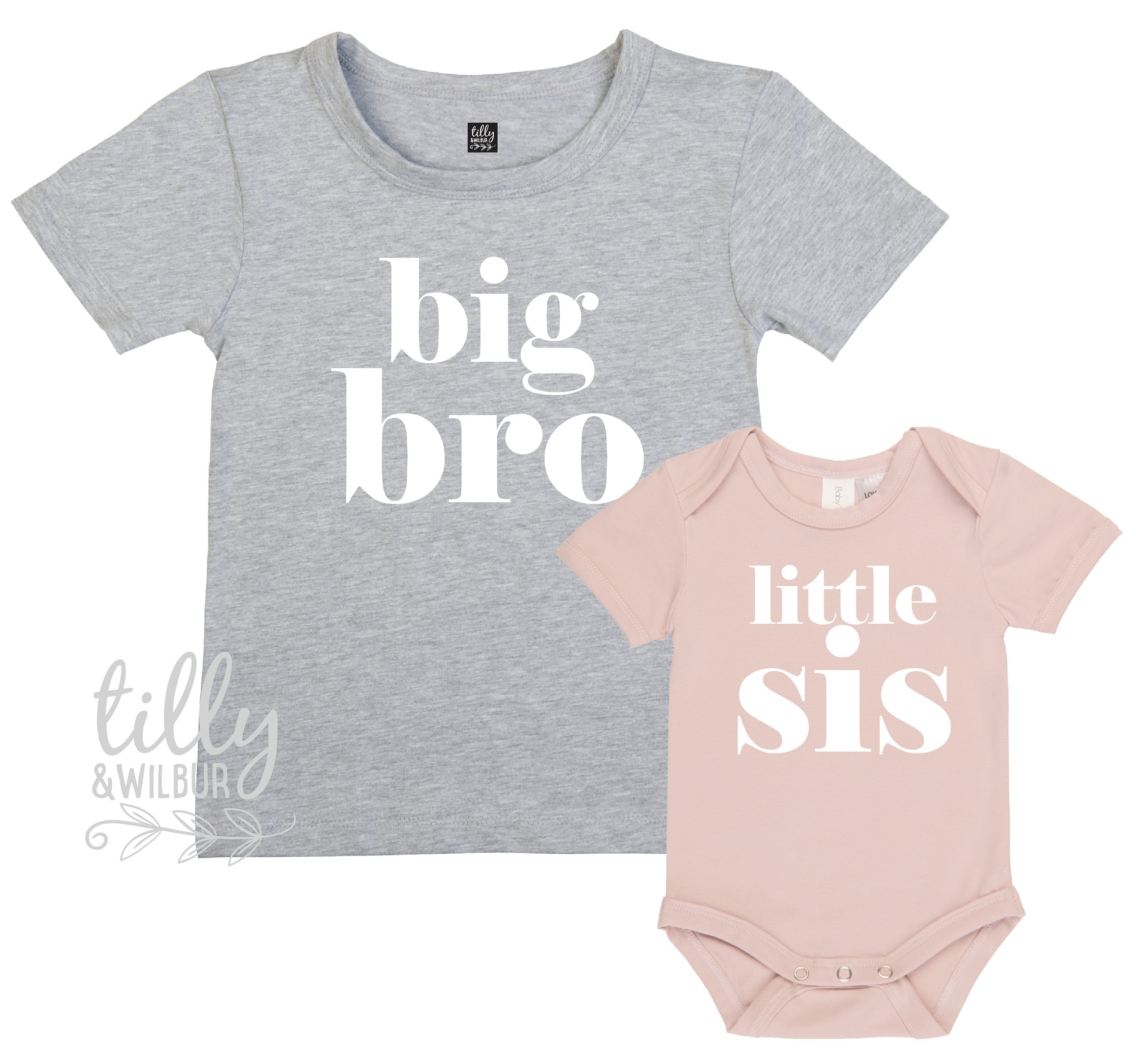 Big Bro Little Sis Matching Outfits - Cute Sibling Coordinated Clothes for Family Photos & Special Occasions