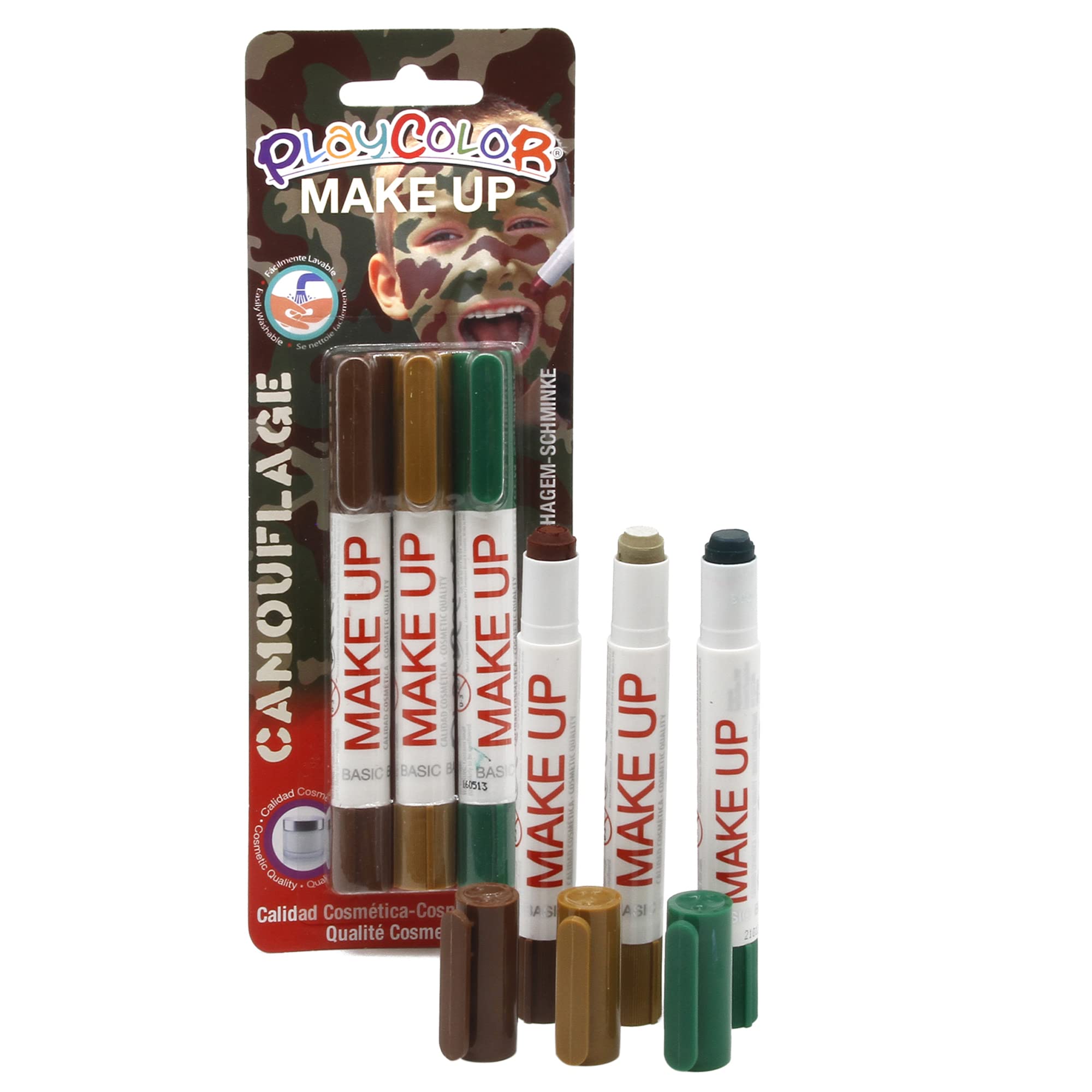 Playcolor Sticks - Paraben-Free Makeup Concealer (3-Pack, 10g) - Camouflage & Color Correction for Dark Circles & Blemishes | Perfect for Daily Makeup & On-The-Go Touch Ups
