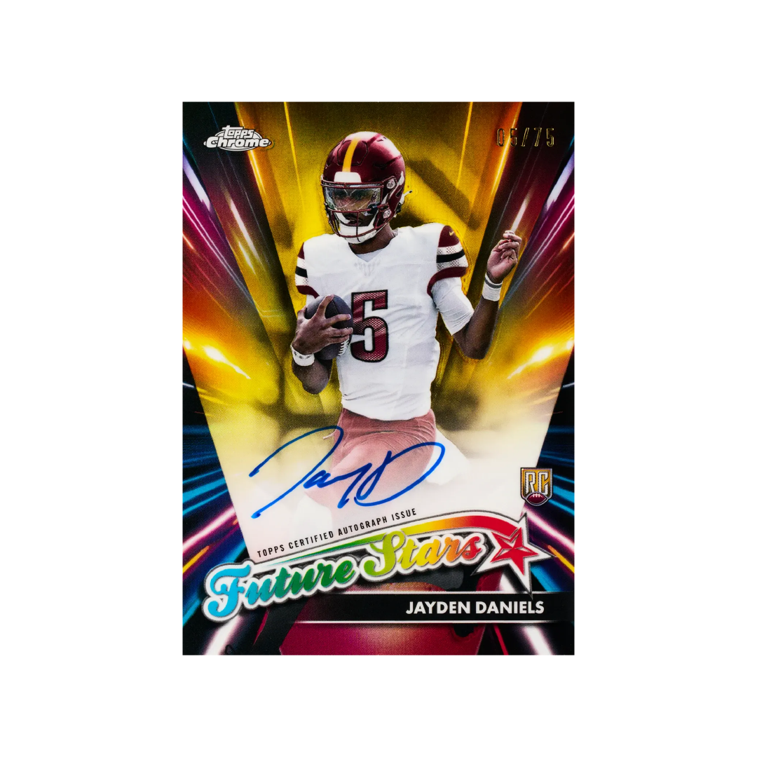 2024 Topps Chrome Football Hanger Box - Premium NFL Trading Cards Collection for Collectors & Fans - Perfect for Sports Memorabilia Displays & Fantasy Football Drafts