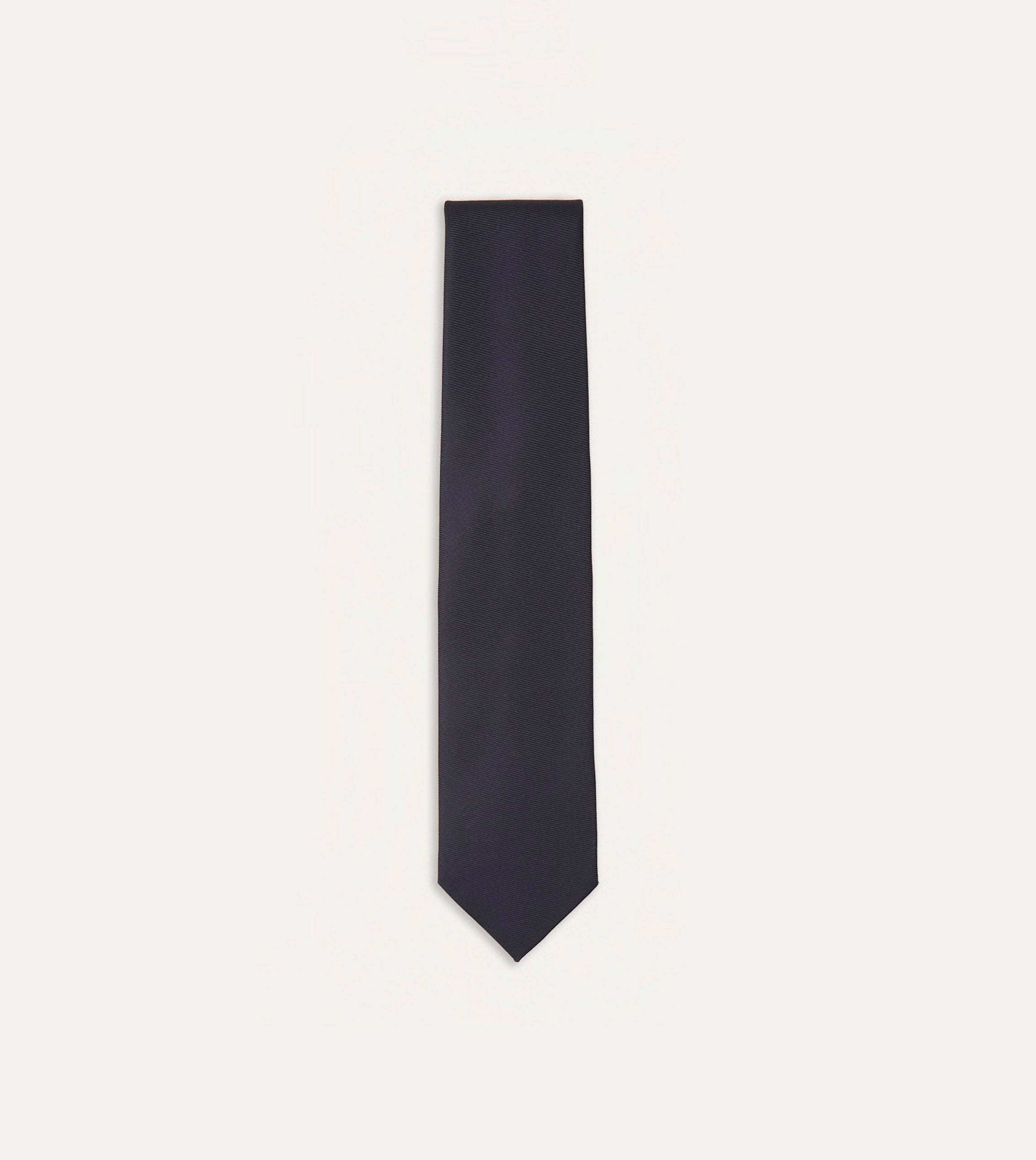 Premium Navy Blue Silk Twill Necktie with Tipped Design - Elegant Formal Tie for Business, Weddings & Special Occasions
