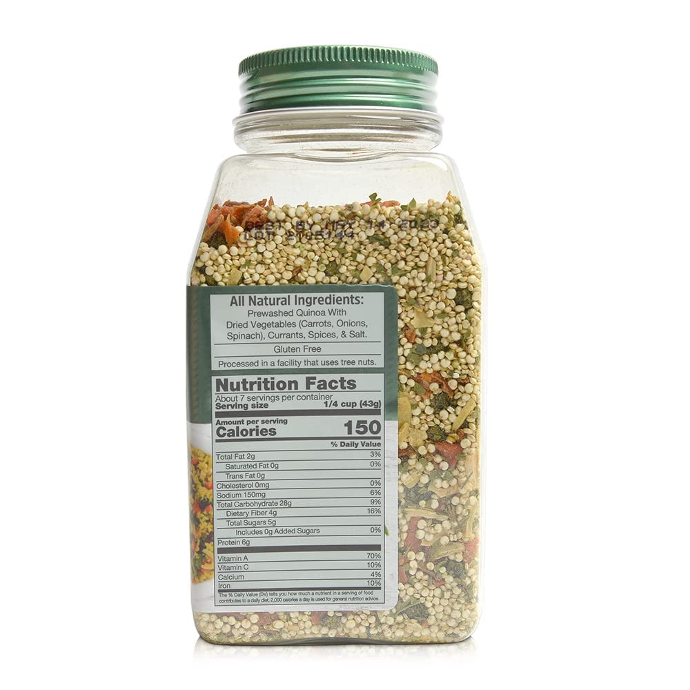 Organic Quinoa Spinach Mix - 10.58 Oz (6-Pack) | Gluten-Free, Vegan, Non-GMO, Kosher Certified Superfood | High Protein Whole Grain for Weight Loss | Perfect for Healthy Side Dishes, Quick Meals & Meal Prep